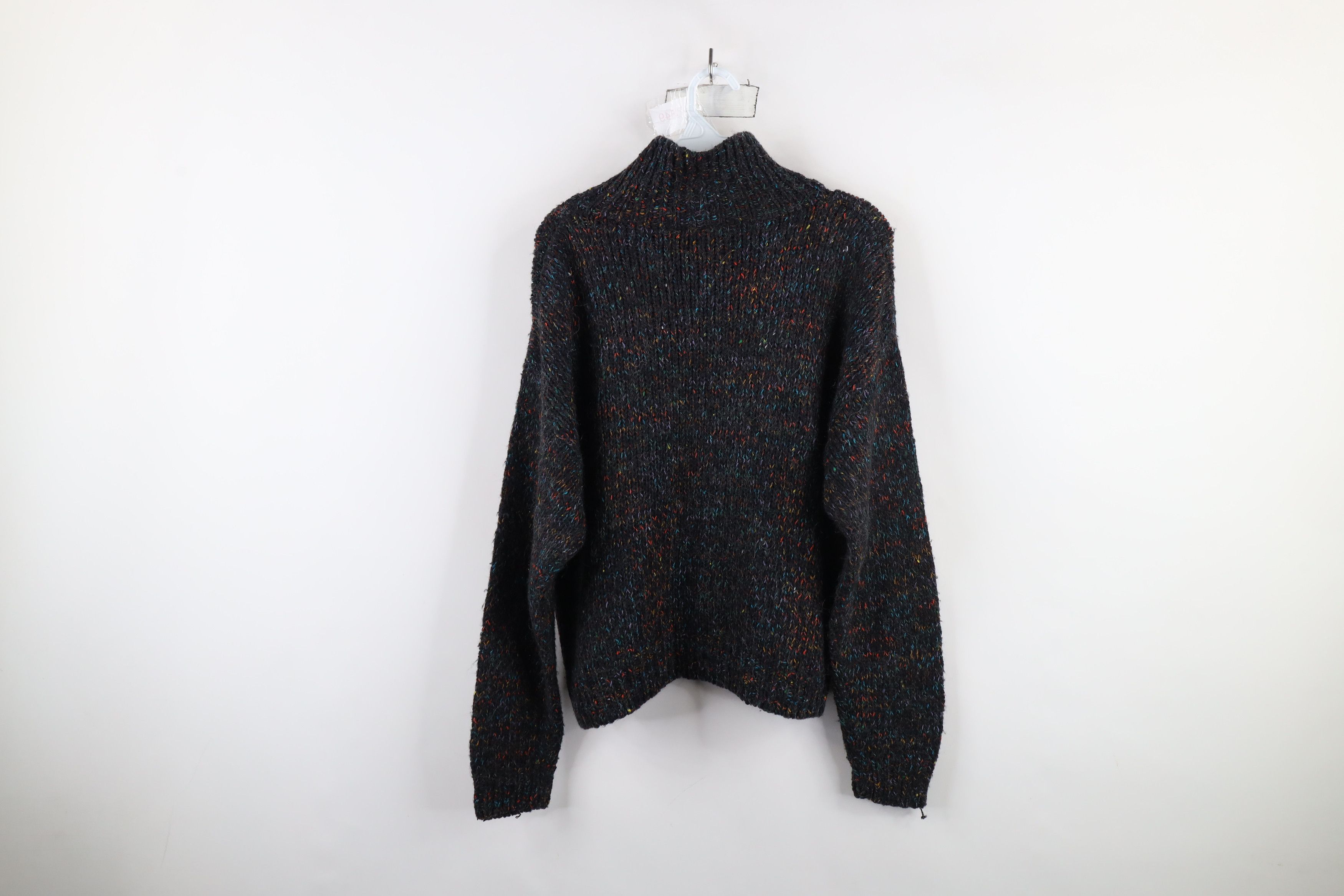 Vintage Vintage 90s Streetwear Knit Rainbow Fleck Collared Sweater Size L / US 10 / IT 46 - 9 Thumbnail