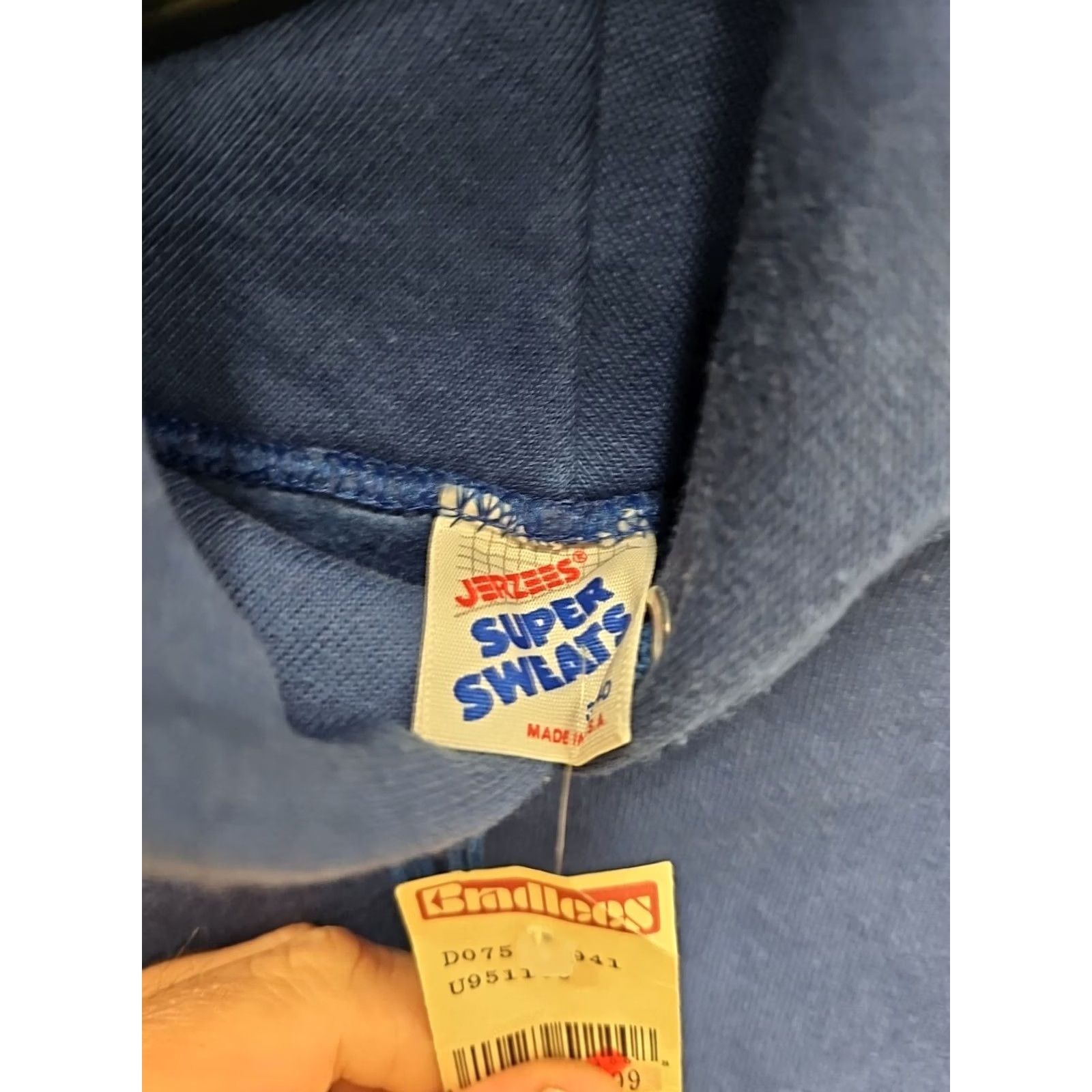 Jerzees Vintage Jerzees Hoodie Mens M Blue Long Sleeve Crew Neck Sweatshirt Size US M / EU 48-50 / 2 - 7 Thumbnail