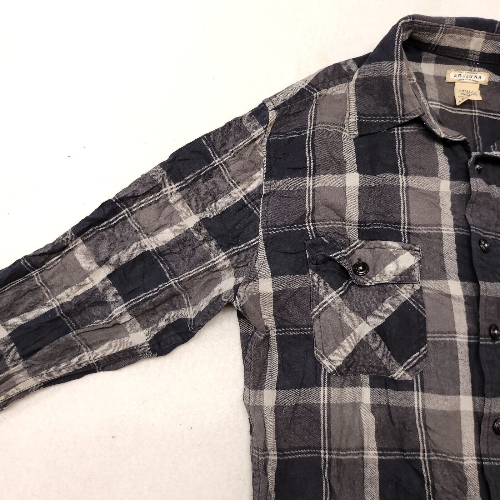 Arizona Jean Co. Arizona Jean Co Gingham Flannel Shirt Mens Size Small S Gray Size US S / EU 44-46 / 1 - 4 Thumbnail