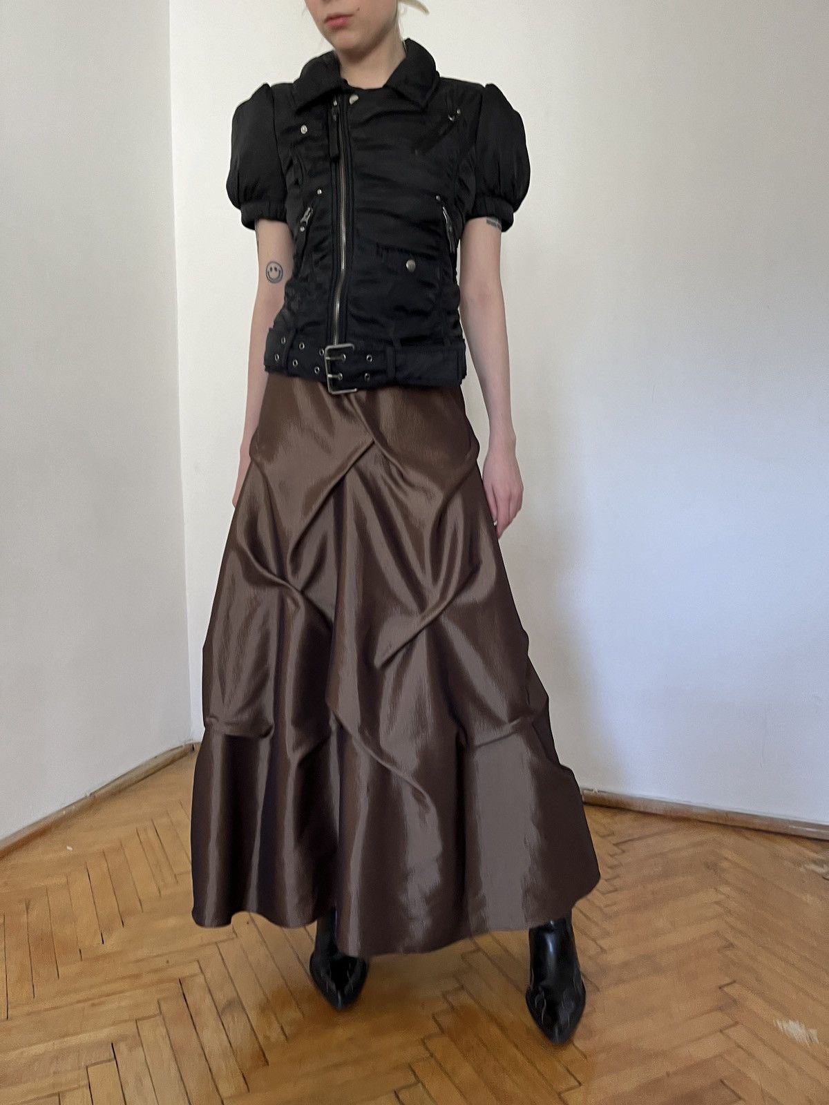 Vintage Vintage y2k Brown Maxi Skirt Size 25" / US 0 / IT 36 - 1 Thumbnail