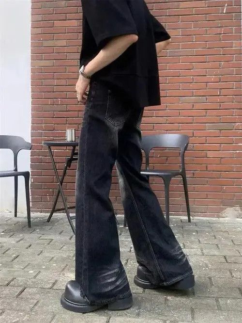 Jean Kawashima x Nan Black Washed Flared Denim Jeans Size US 28 / EU 44 - 6 Thumbnail