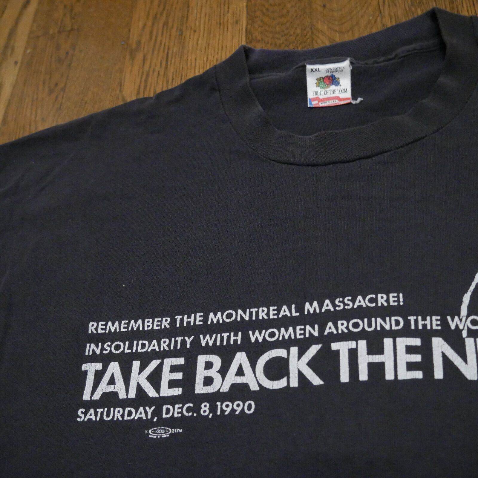 Fruit Of The Loom Vintage Montreal Massacre Feminist T-shirt XXL 1990 Size US XXL / EU 58 / 5 - 3 Thumbnail