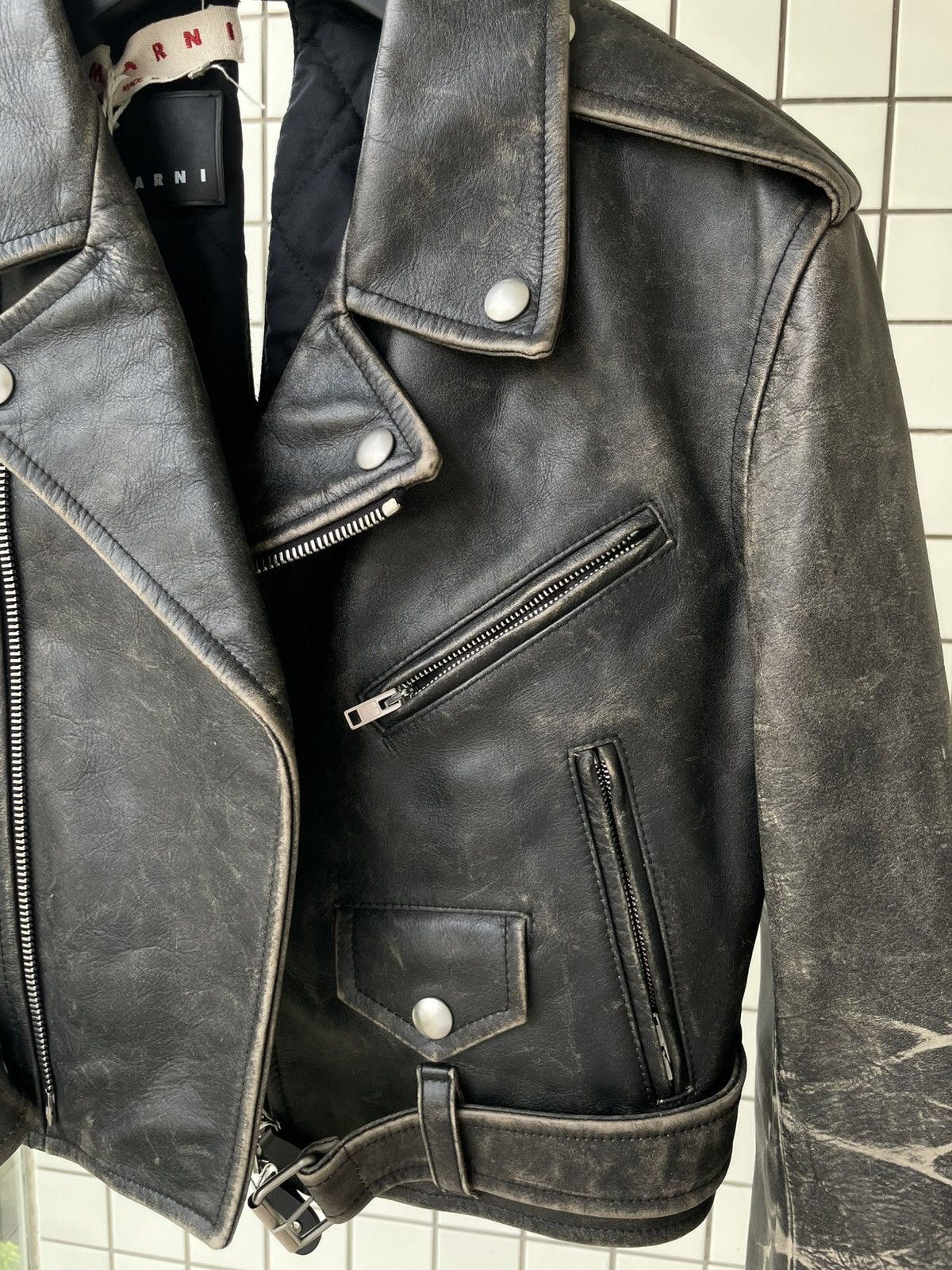 Marni Marni runway biker leather jacket Size S / US 4 / IT 40 - 4 Thumbnail