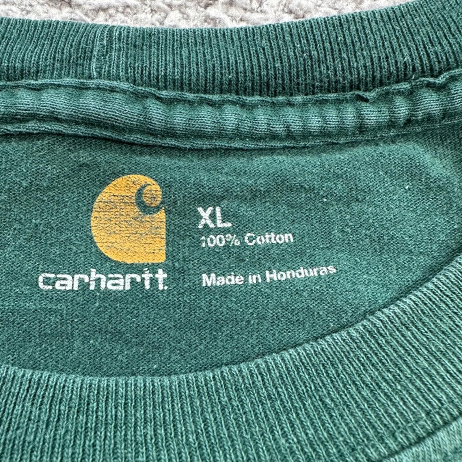 Carhartt Carhartt K87 Pocket T Shirt XL Green Workwear Distressed Size US XL / EU 56 / 4 - 4 Thumbnail