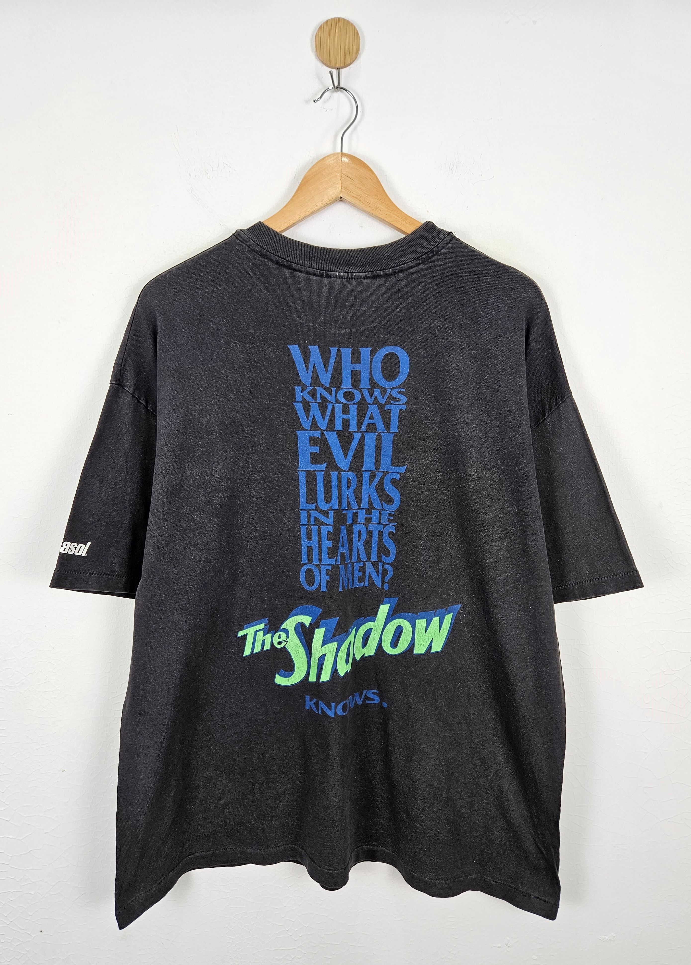 Vintage Vintage 90s The Shadow Knows Superhero Movie Film shirt Size US XL / EU 56 / 4 - 2 Thumbnail
