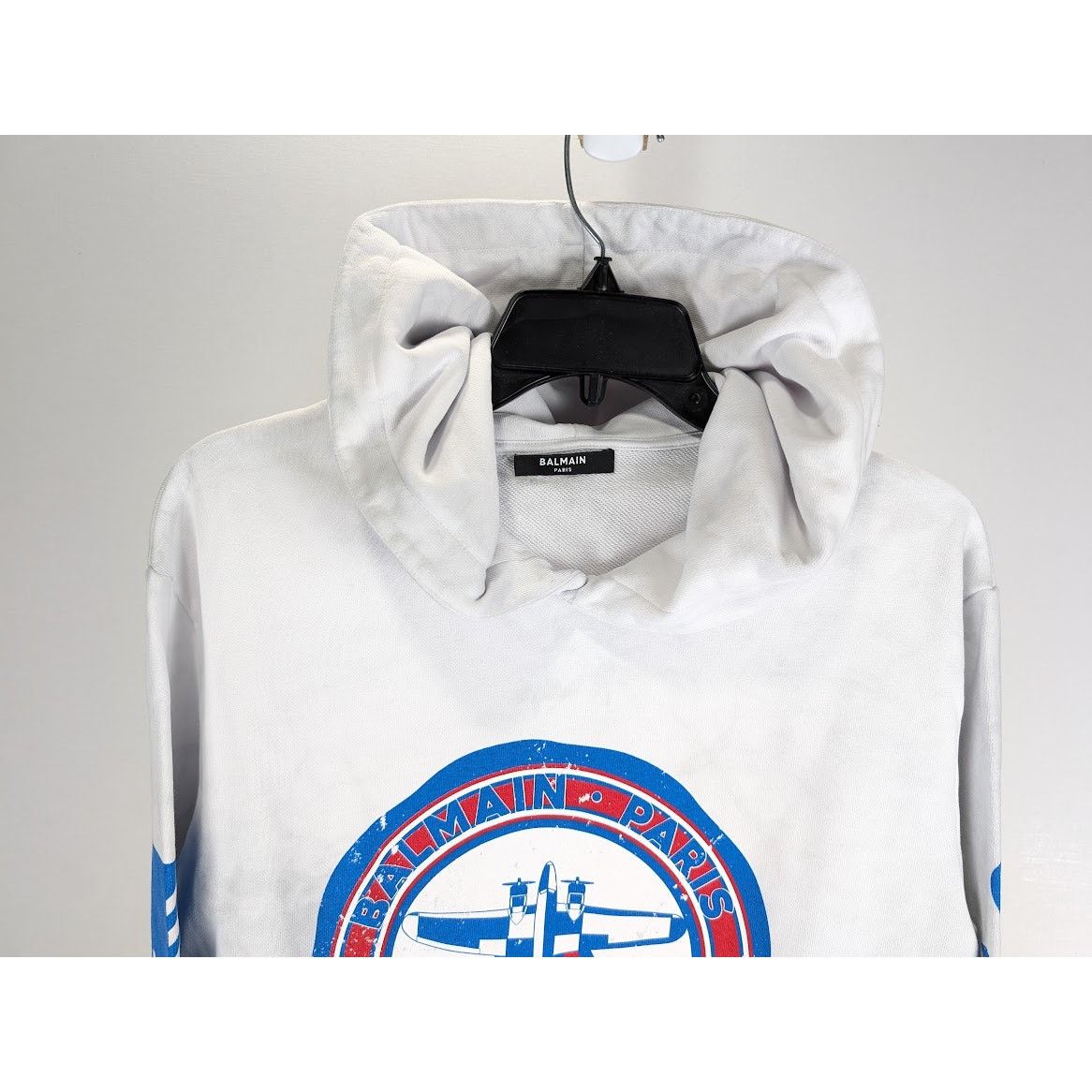 Balmain o1rshd1 Pullover Hoodie with airplane Print in White Size US M / EU 48-50 / 2 - 5 Thumbnail
