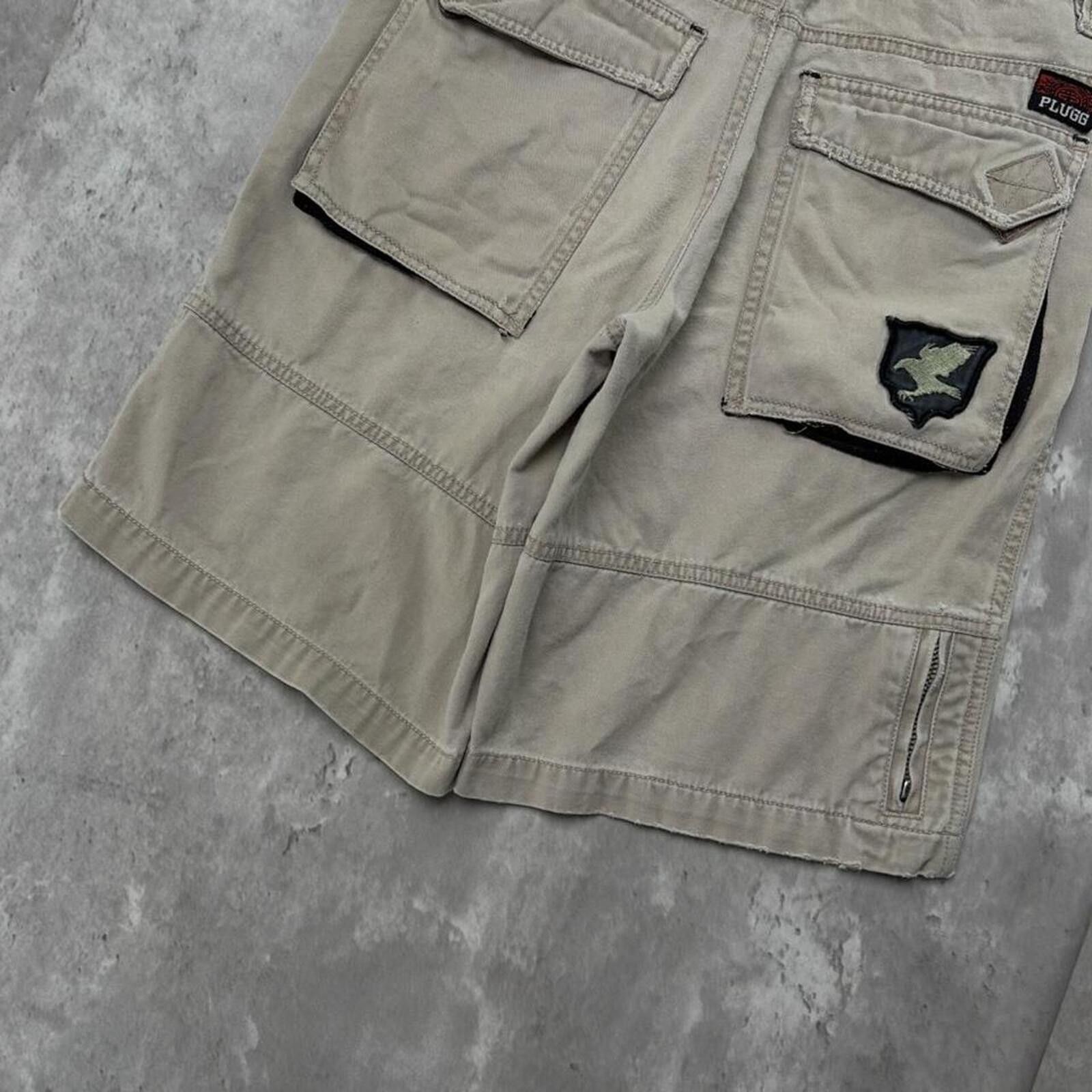 Other Y2K Beige Plugg Grunge Baggy Skater Shorts Size 24" / US 00 / IT 34 - 4 Thumbnail