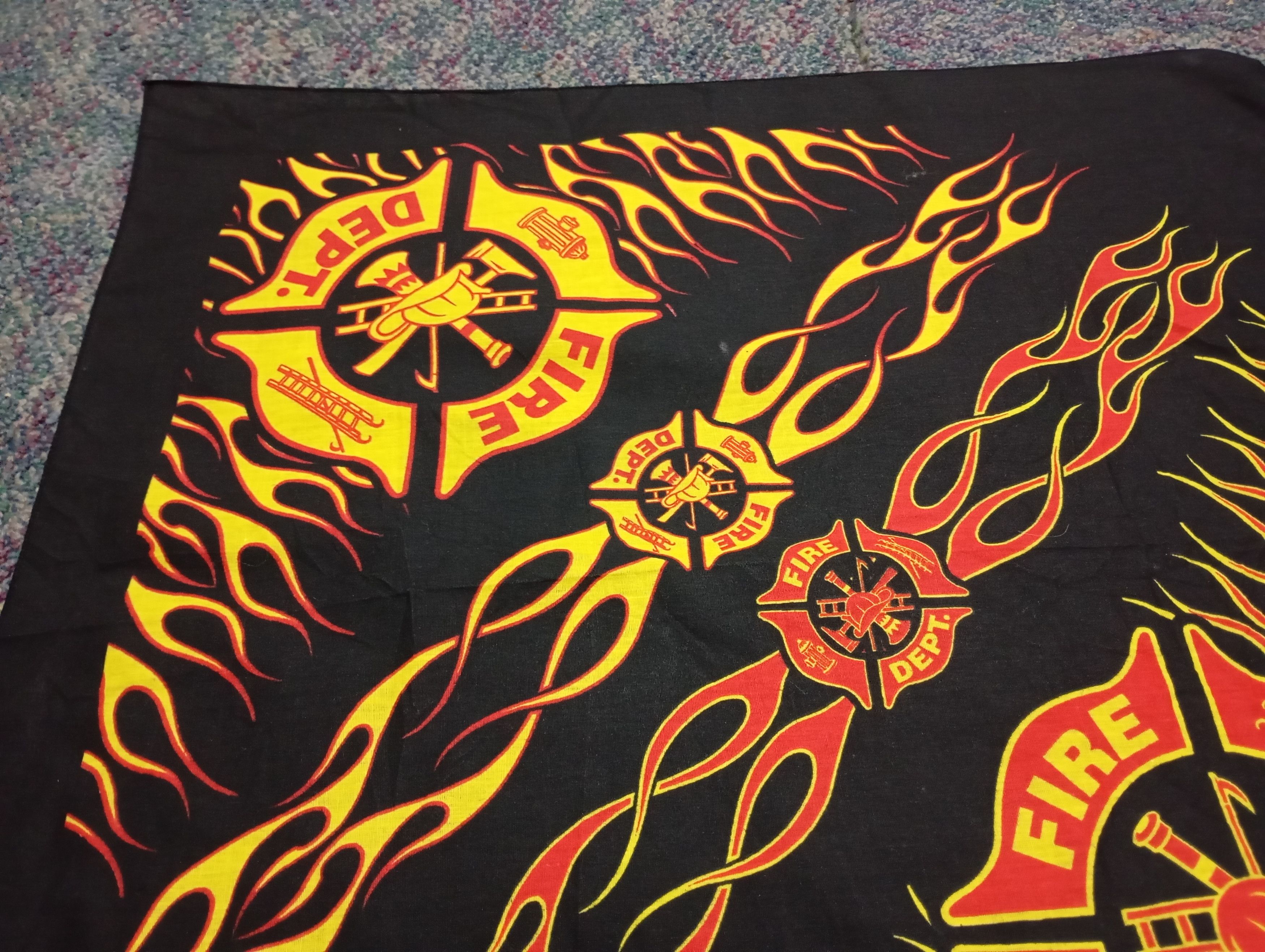 Vintage Fire Dept Bandana Scarves Size ONE SIZE - 2 Thumbnail