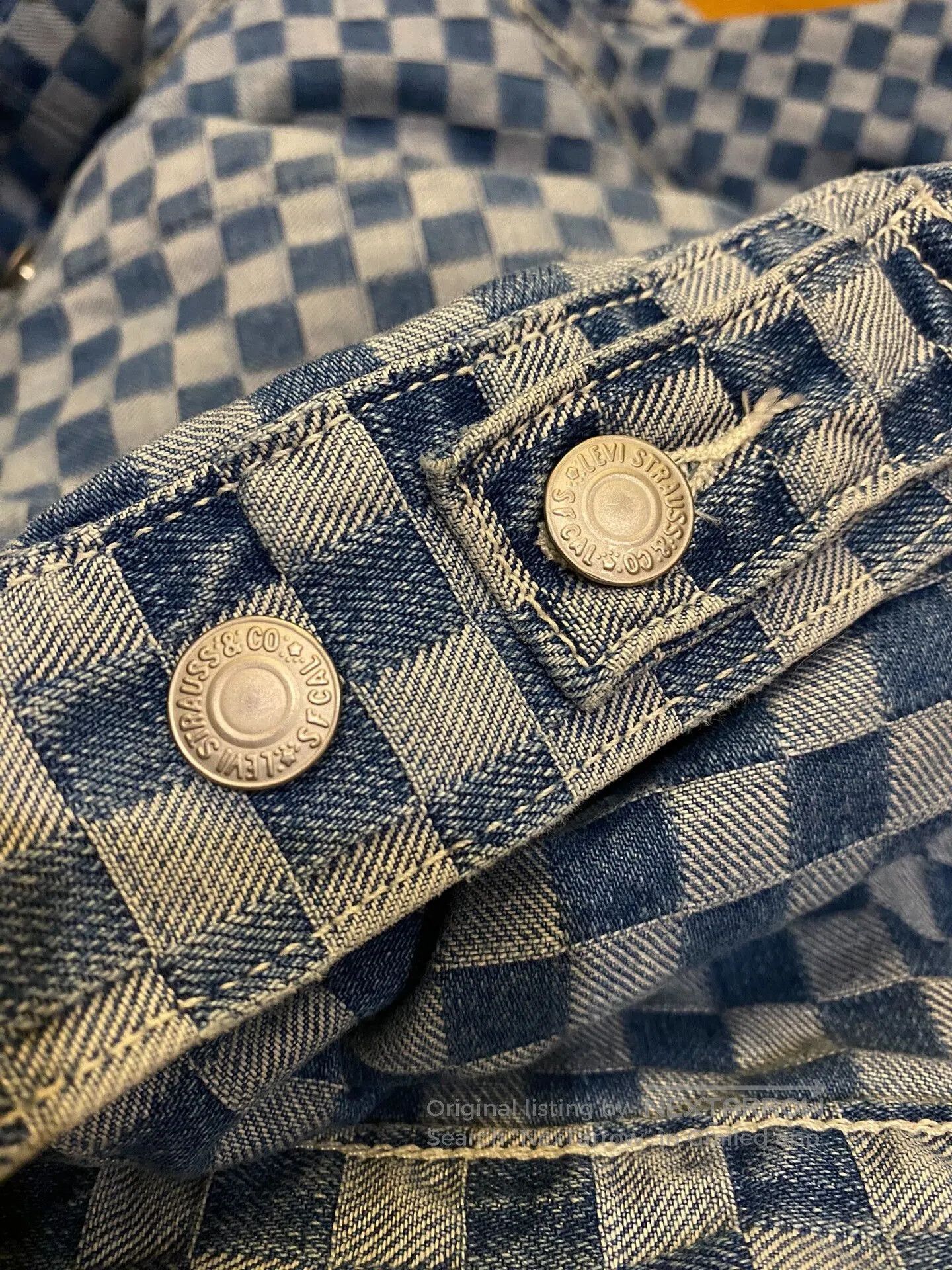 Levi's levi's checkered denim jacket for spring autumn. Size US XL / EU 56 / 4 - 7 Thumbnail