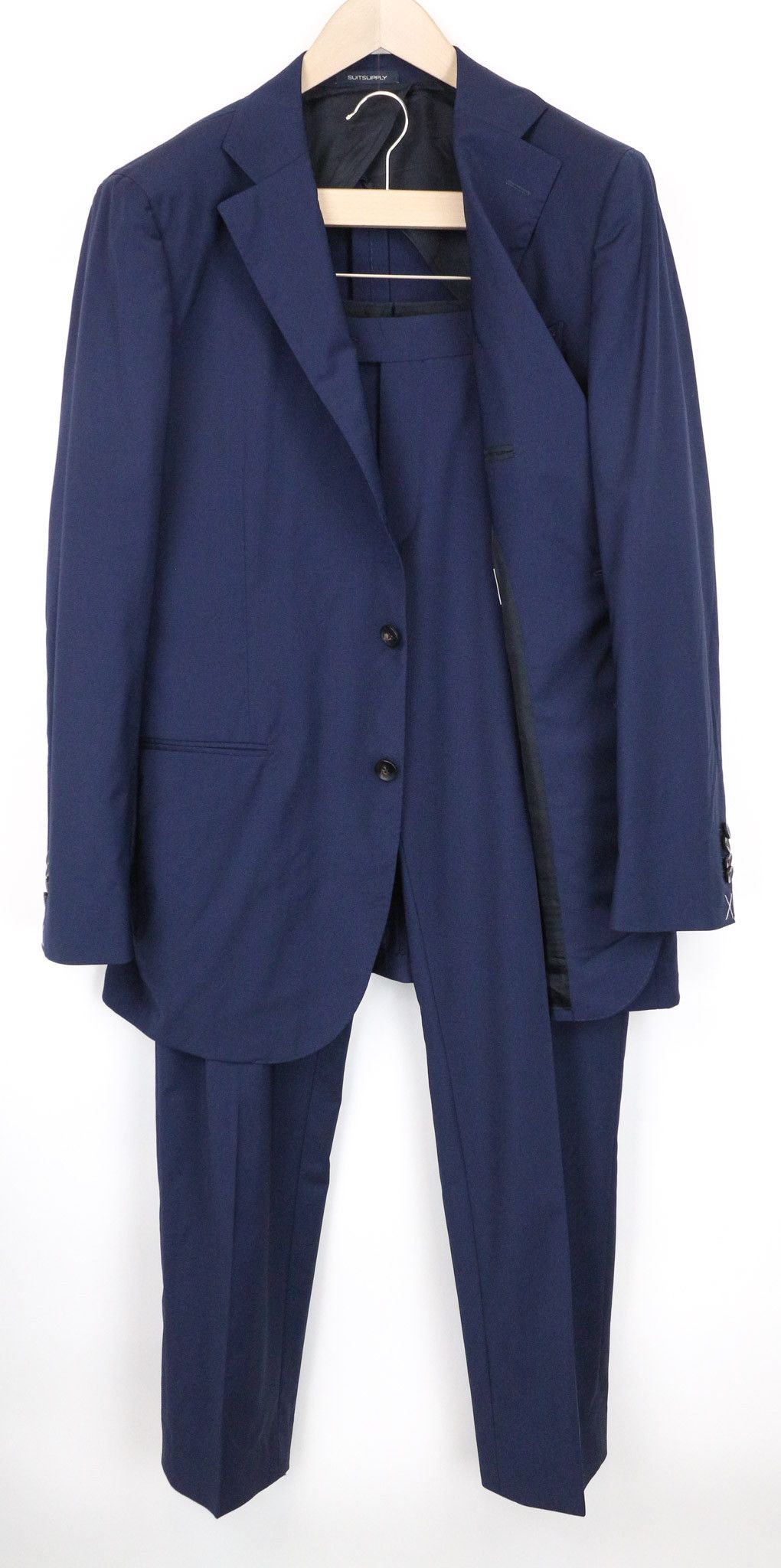 LA SPALLA UK42R Navy Wool Blend Suit 74642