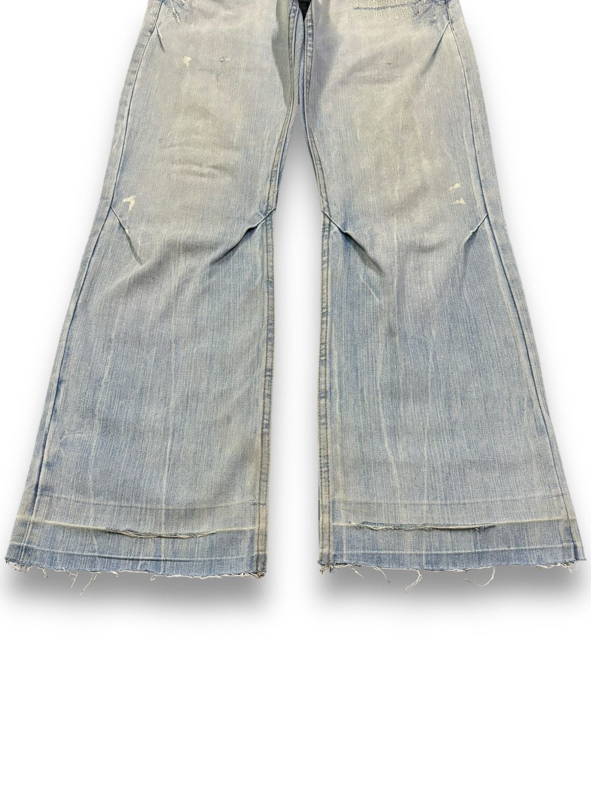 If Six Was Nine Vintage Japanese Brand Mud Wash Flare Fray Leg Grunge Jeans Size US 32 / EU 48 - 8 Thumbnail