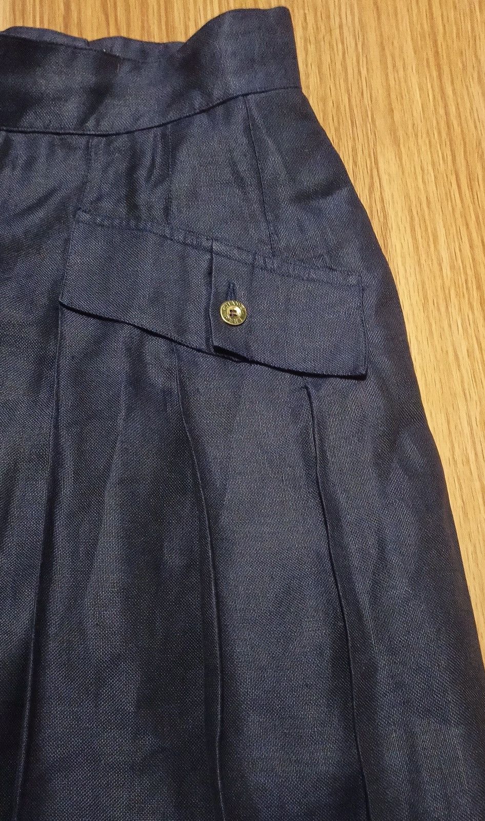 Chanel × Vintage CHANEL Vintage Navy Blue Pleated Skirt Size 26" / US 2 / IT 38 - 14 Thumbnail
