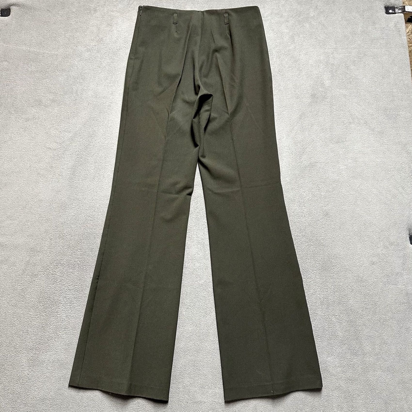 Olive CELYN B Pants Womens Medium Olive Green Stretch Flared Trousers Bootcut Italy Size 32" / US 10 / IT 46 - 2 Thumbnail