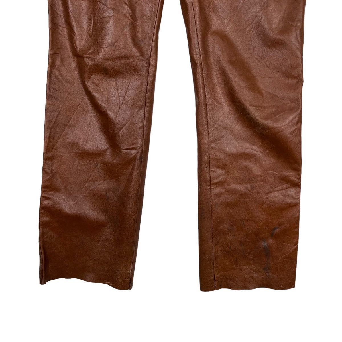 Issey Miyake 🔥 ISSEY MIYAKE HORN WORK LEATHER TROUSER PANTS Size US 36 / EU 52 - 5 Thumbnail
