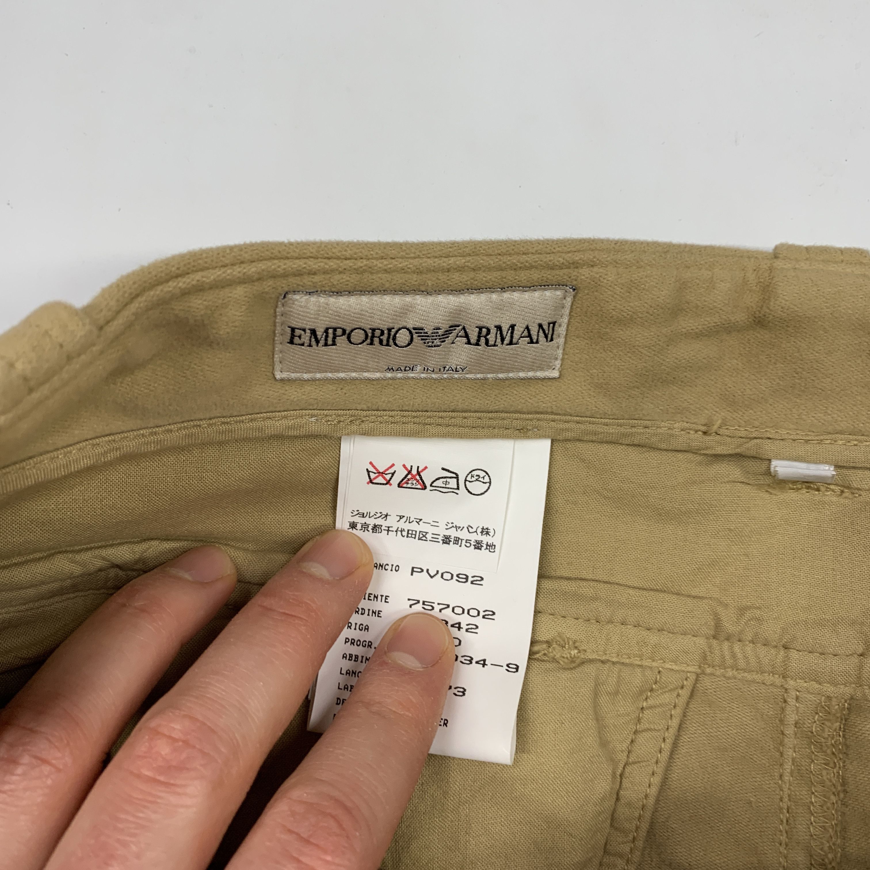 Armani × Emporio Armani × Giorgio Armani 00s Moleskin Cotton Cargo Pants Size US 35 - 7 Thumbnail