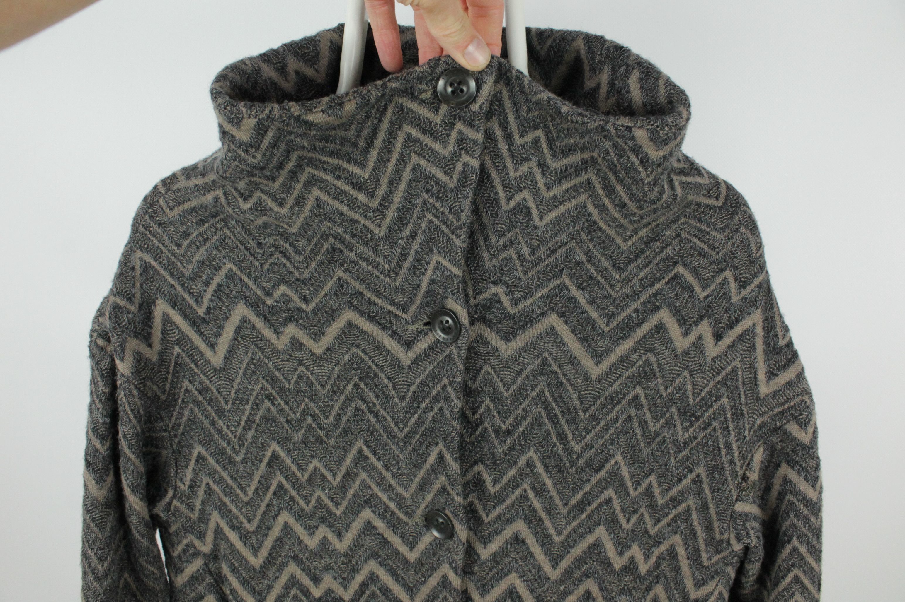 Transit Transit Par-Such Knitted Wool Blend Stand Collar Coat Size M / US 6-8 / IT 42-44 - 5 Thumbnail