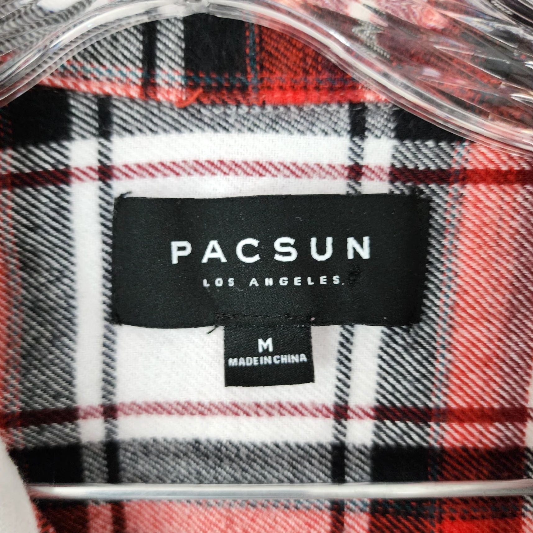 Pacsun PACSUN Shirt Men Long Sleeve Plaid Flannel Button-Up Red White Size M Size US M / EU 48-50 / 2 - 4 Thumbnail