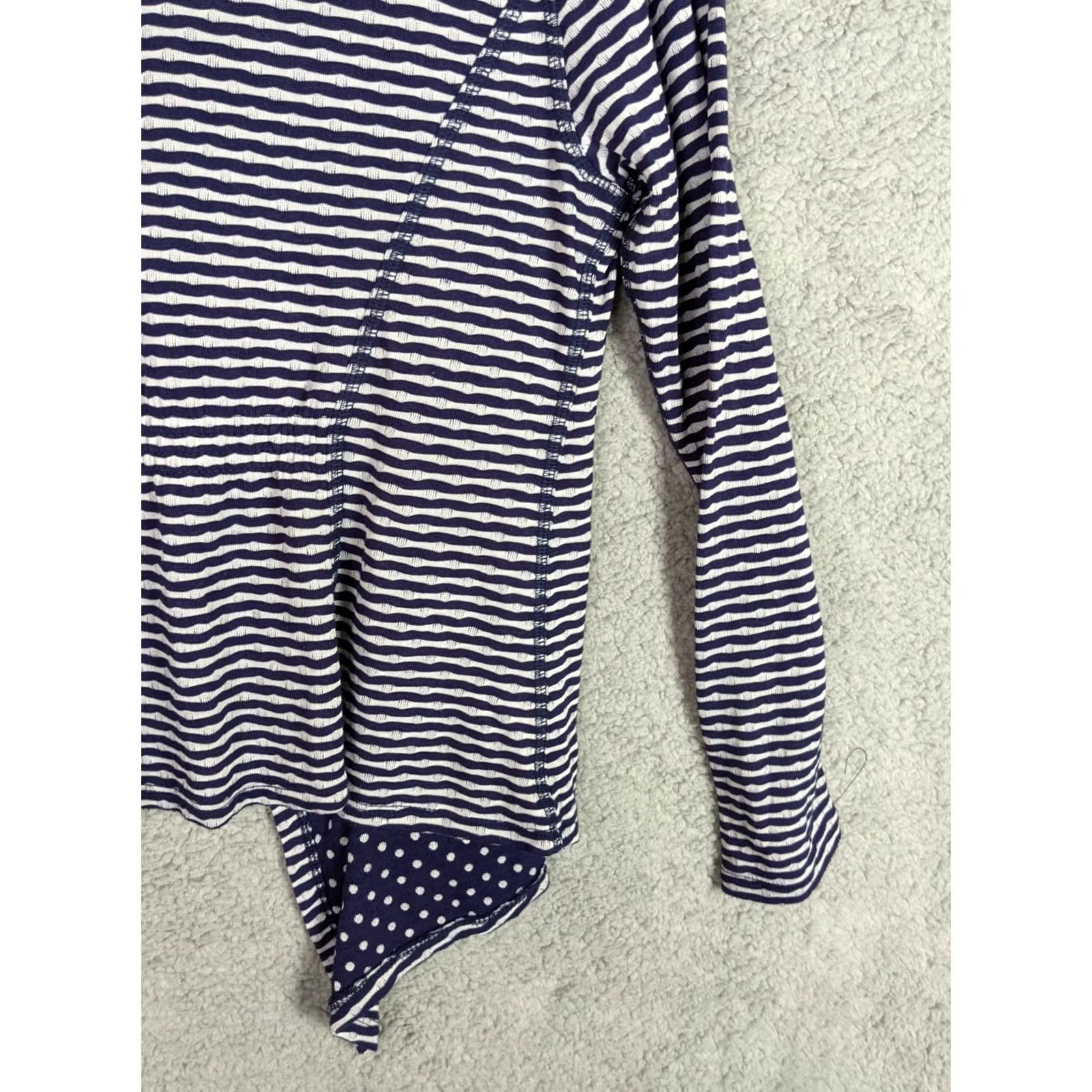 Market Market spruce Women's knit top blue white open front long sleeve size M Size M / US 6-8 / IT 42-44 - 5 Thumbnail