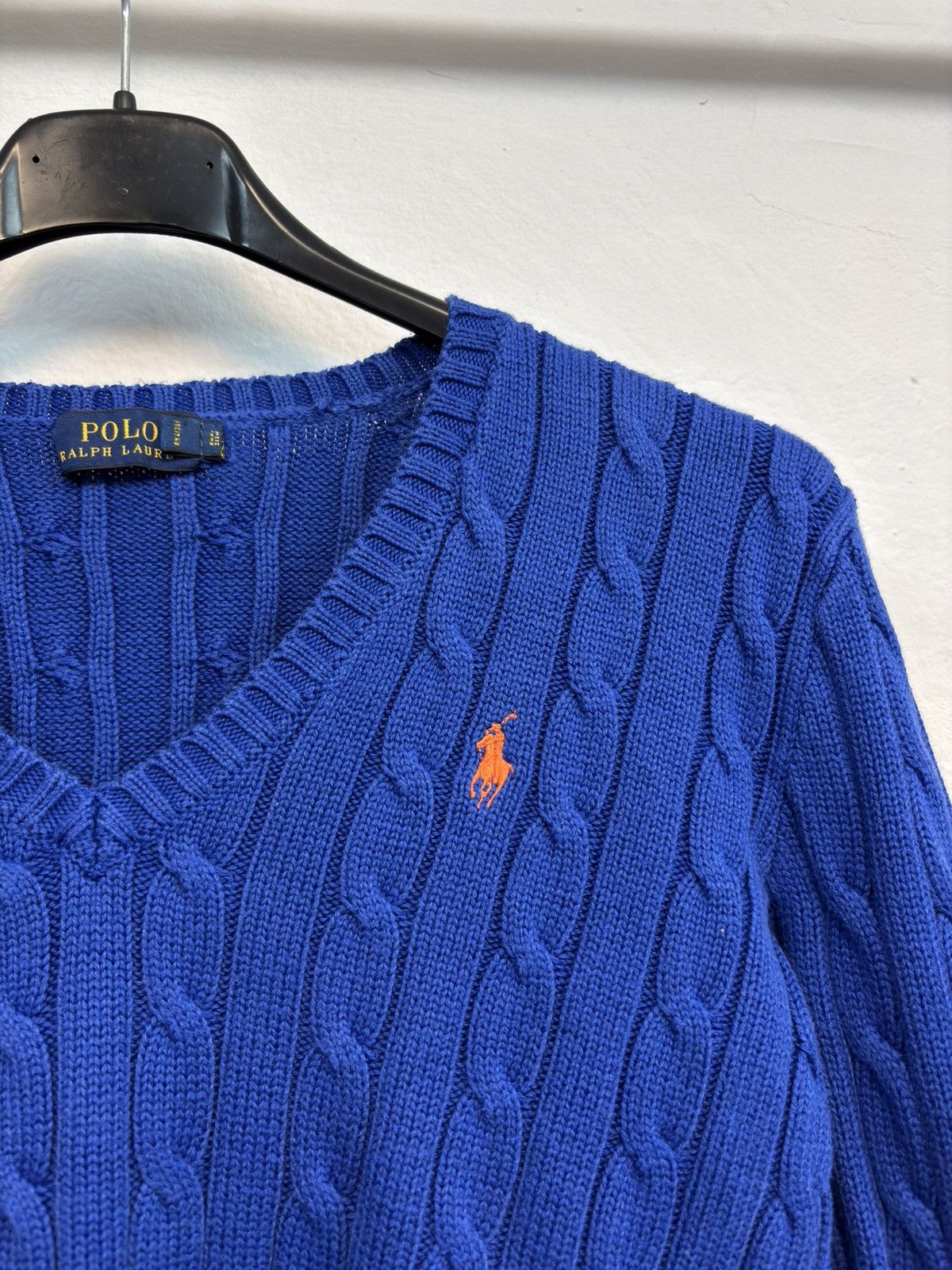 Designer × Polo Ralph Lauren Polo Ralph Lauren V neck Sweater Cable knit designer y2k 90s Size S / US 4 / IT 40 - 2 Thumbnail