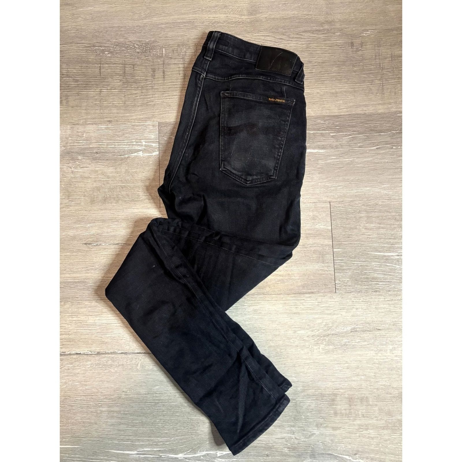 Nudie Jeans Nudie Jeans Co Jeans Mens 34x34 Black Dark Wash Slim Skinny Denim Pants Size US 34 / EU 50 - 2 Thumbnail