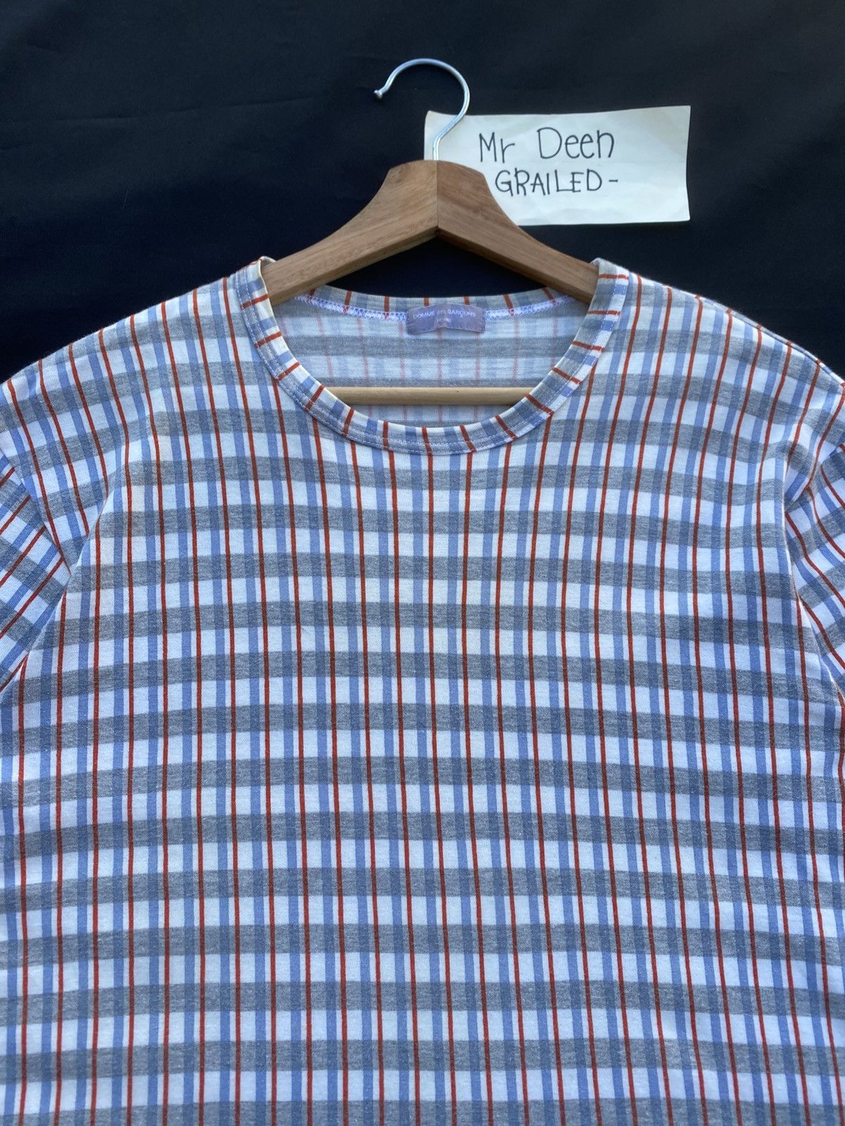 Rare Vtg AD2001 Comme Des Garcons CDG Checkered Tshirt