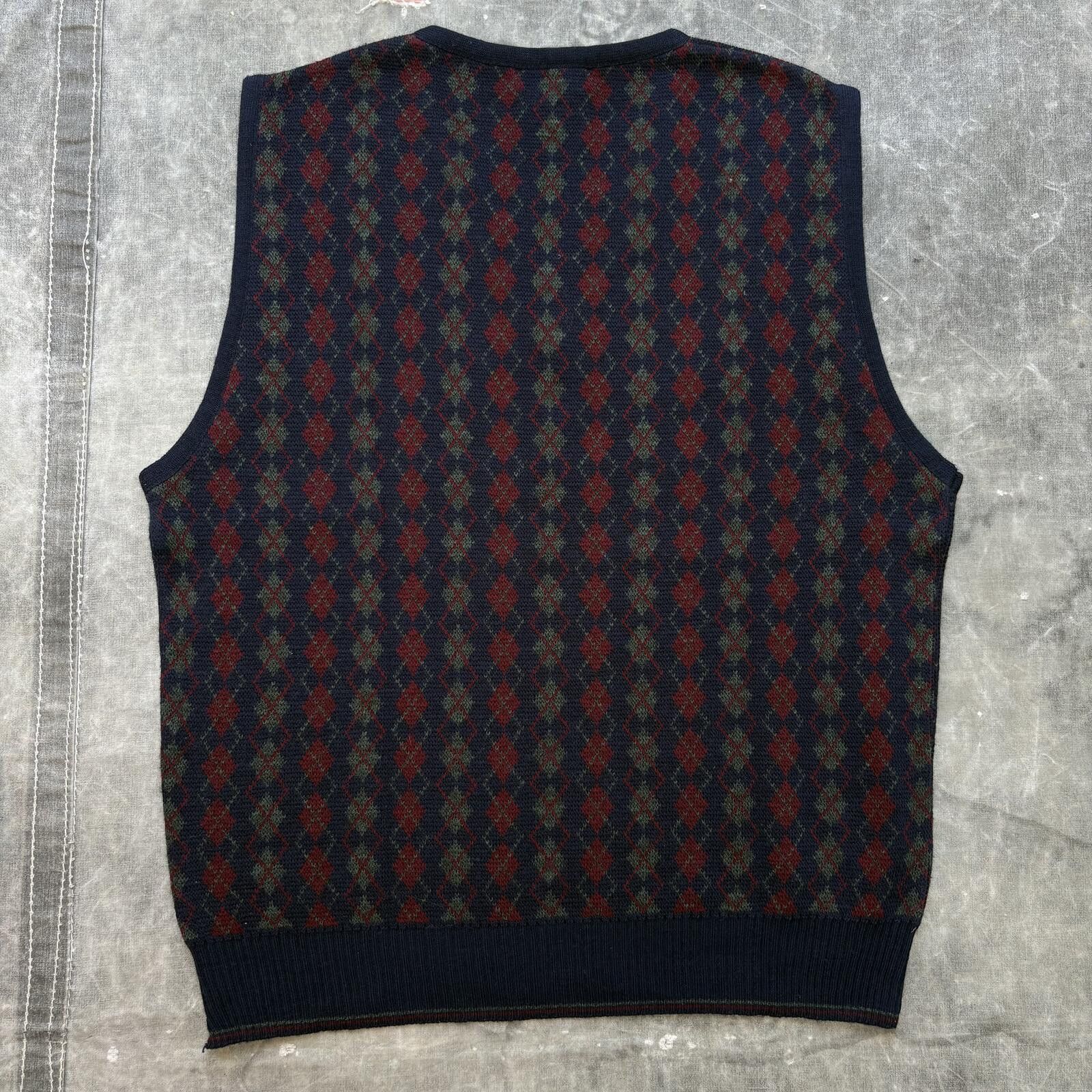 Murano Vintage 90s Argyle Wool Blend Grunge Preppy Sweater Vest Size US M / EU 48-50 / 2 - 4 Thumbnail