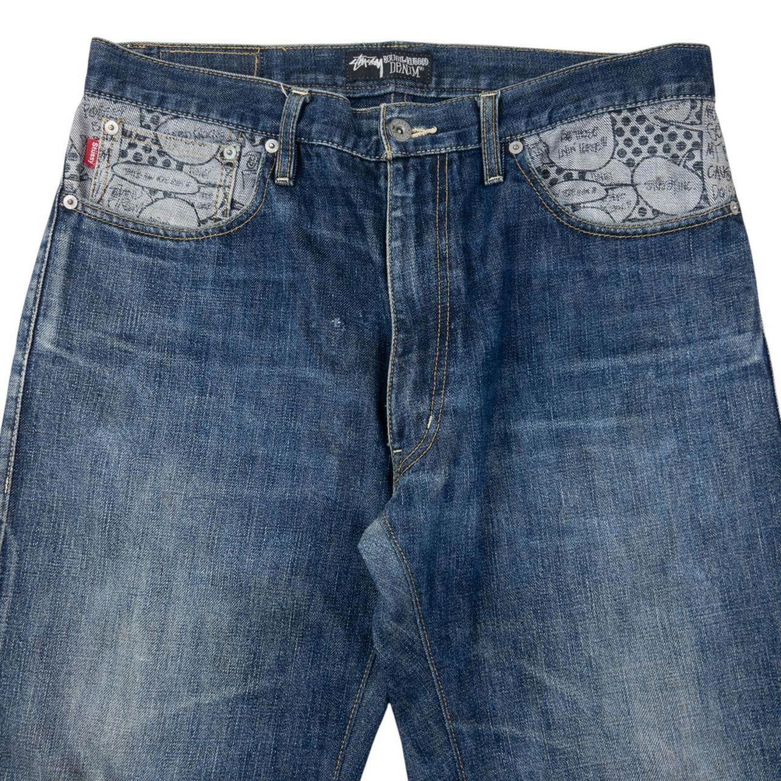 Stussy Vintage 2000s Stussy Speech Bubble Denim Jeans Size W34 Size US 34 / EU 50 - 4 Thumbnail