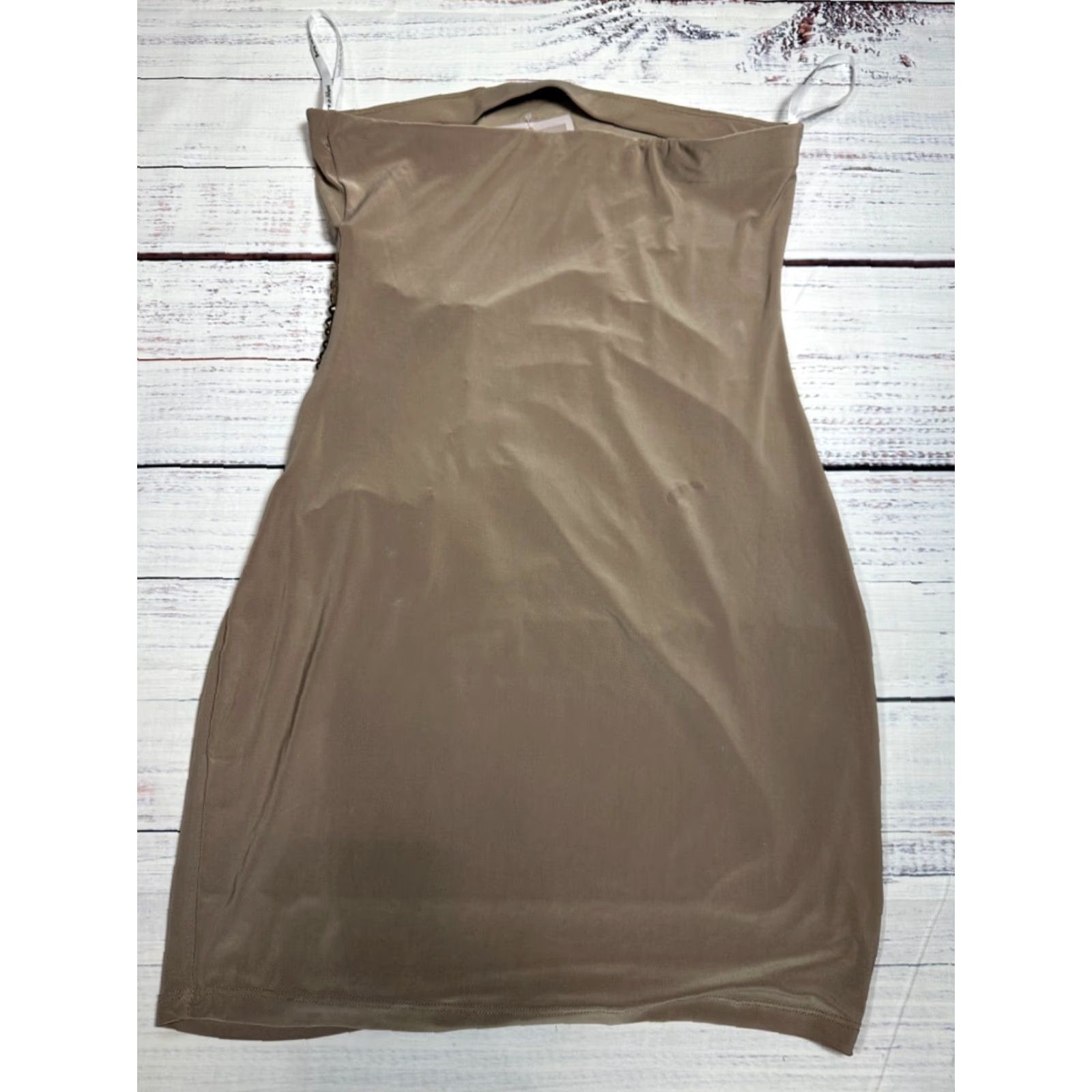 Vintage Forplay Womens Strapless Mini Dress Beaded Beige Size M Short - New Size M / US 6-8 / IT 42-44 - 5 Thumbnail