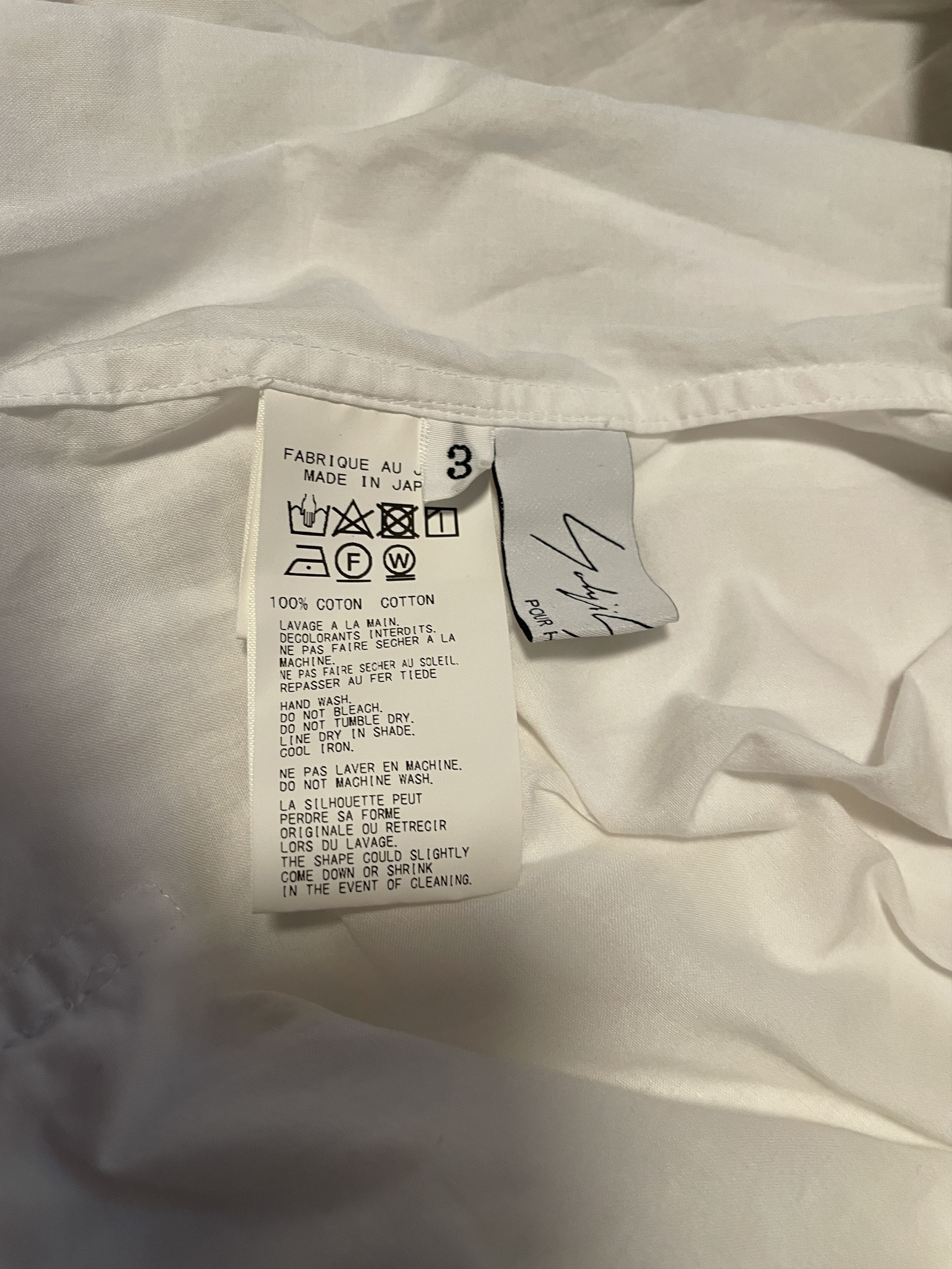 Yohji Yamamoto Yohji Yamamoto Pour Homme the Power of White Shirt Size US L / EU 52-54 / 3 - 13 Thumbnail