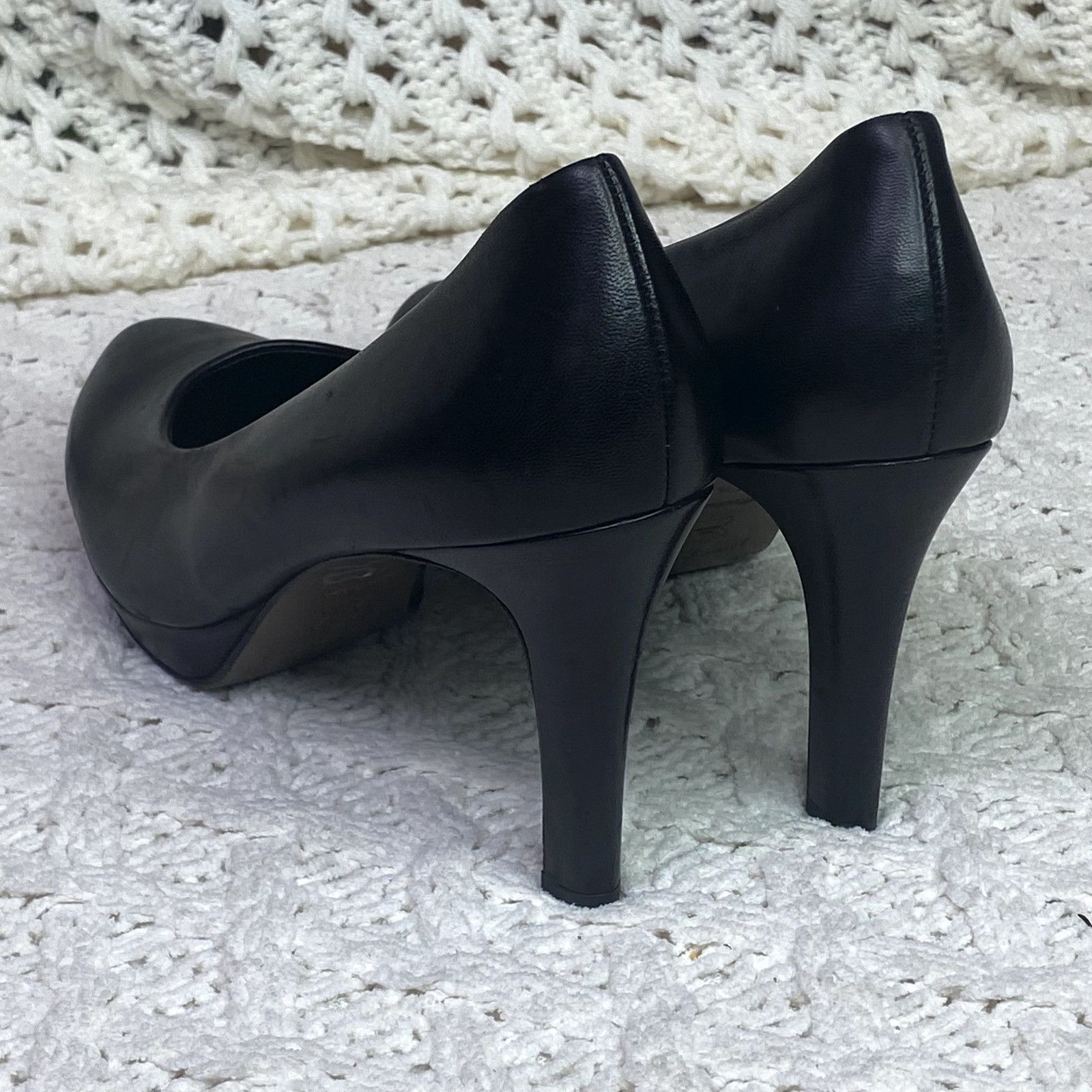 Other Paul Green Black Real Leather Pumps Heels, Women's Shoes, Si Size US 7.5 / IT 37.5 - 2 Thumbnail