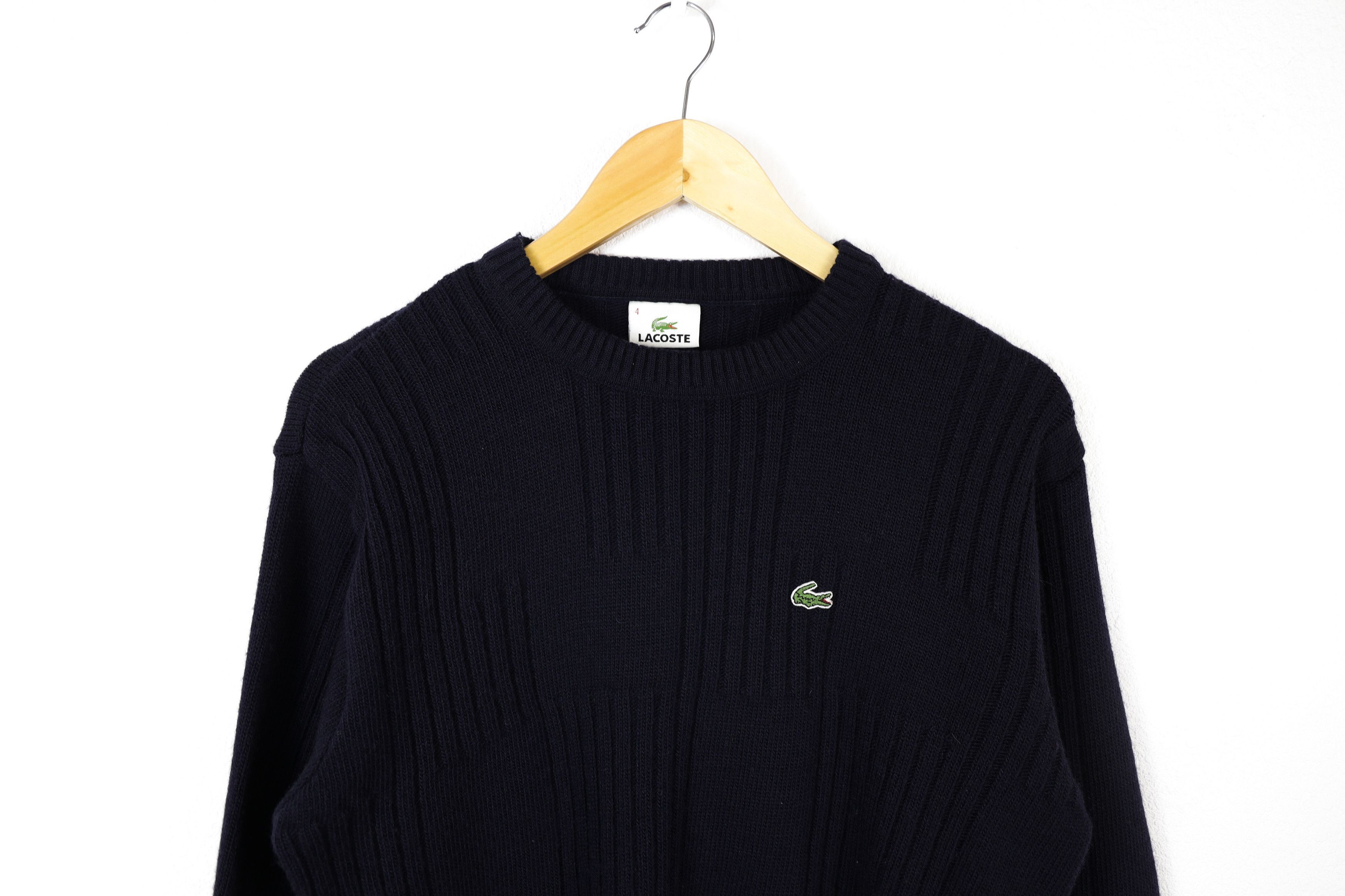 Lacoste × Vintage Vintage Lacoste Croc Logo Applique Ribbed Wool Sweater Size M / US 6-8 / IT 42-44 - 2 Thumbnail