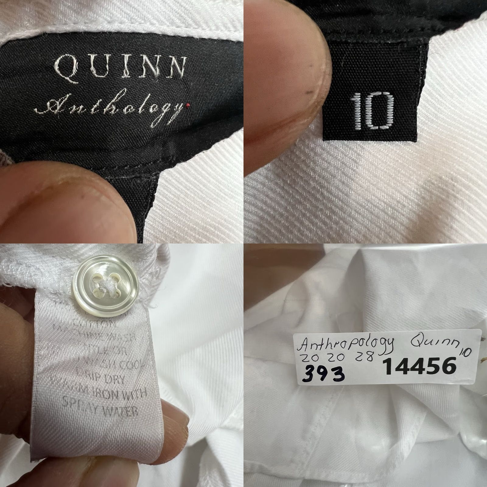Vintage Anthology Quinn Button-Up Shirt Womens Size 10 White Long Sleeve Collared 100% Cotton Regular Fit Size L / US 10 / IT 46 - 8 Thumbnail
