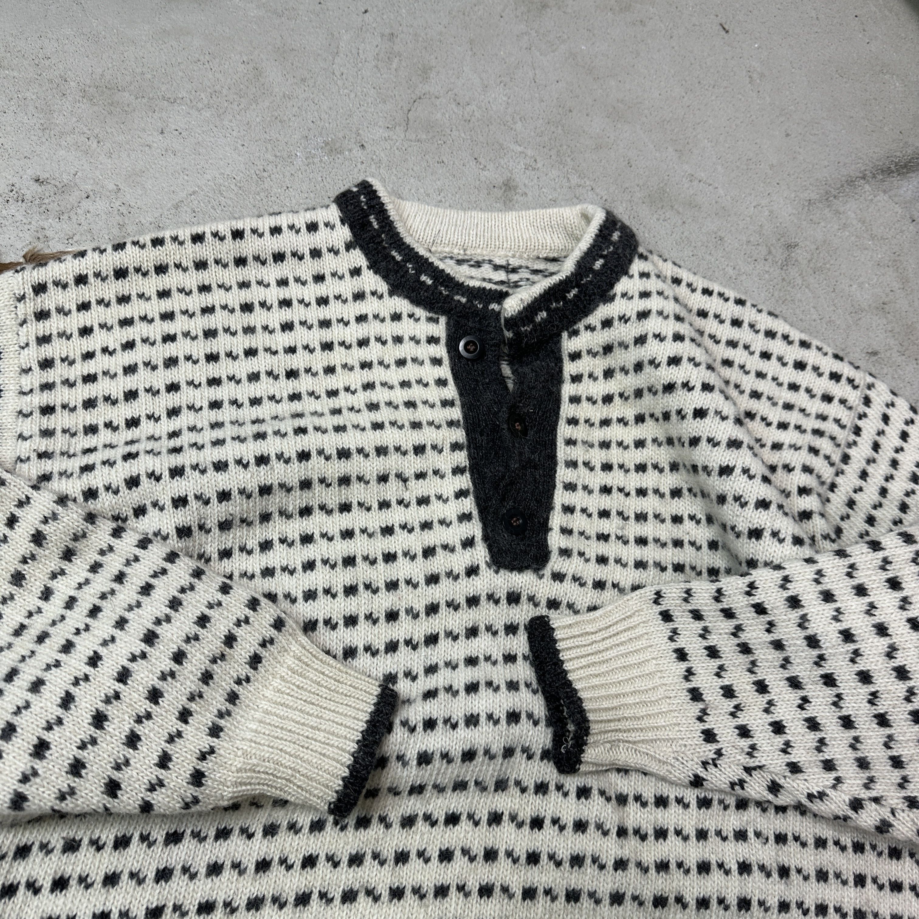 Vintage Vintage Houndstooth Norwegian Sweater 90s Size US L / EU 52-54 / 3 - 3 Thumbnail