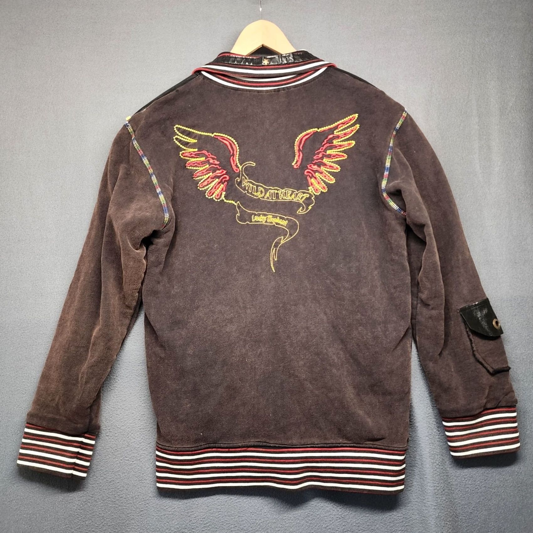 Vintage Pecci Jacket Mens XL Brown Full Zip Embroidered Wild at Heart Lucky Elephant Y2K Mens XL Brown Full Zip Embroidered Sherpa Lined Jacket Size US XL / EU 56 / 4 - 2 Thumbnail