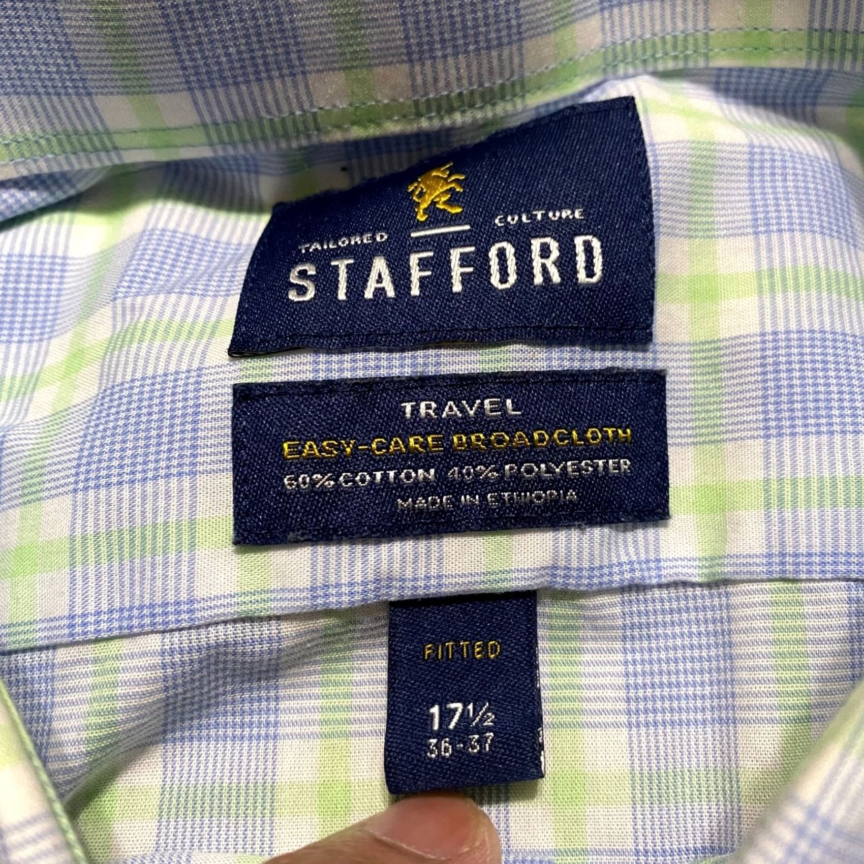 Stafford Stafford Mens Shirt Multicolor Plaid Long Sleeve Button-Front Easy Care sz 17.5 Size US XXL / EU 58 / 5 - 3 Thumbnail