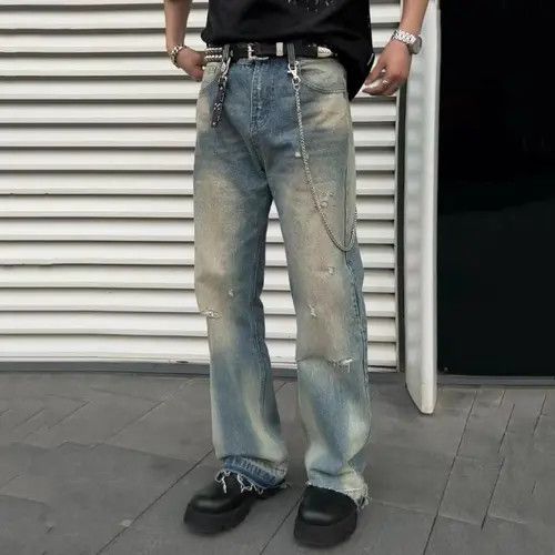 Designer × Japanese Brand × Vintage Ripped Design Washed Jeans Size US 28 / EU 44 - 1 Thumbnail