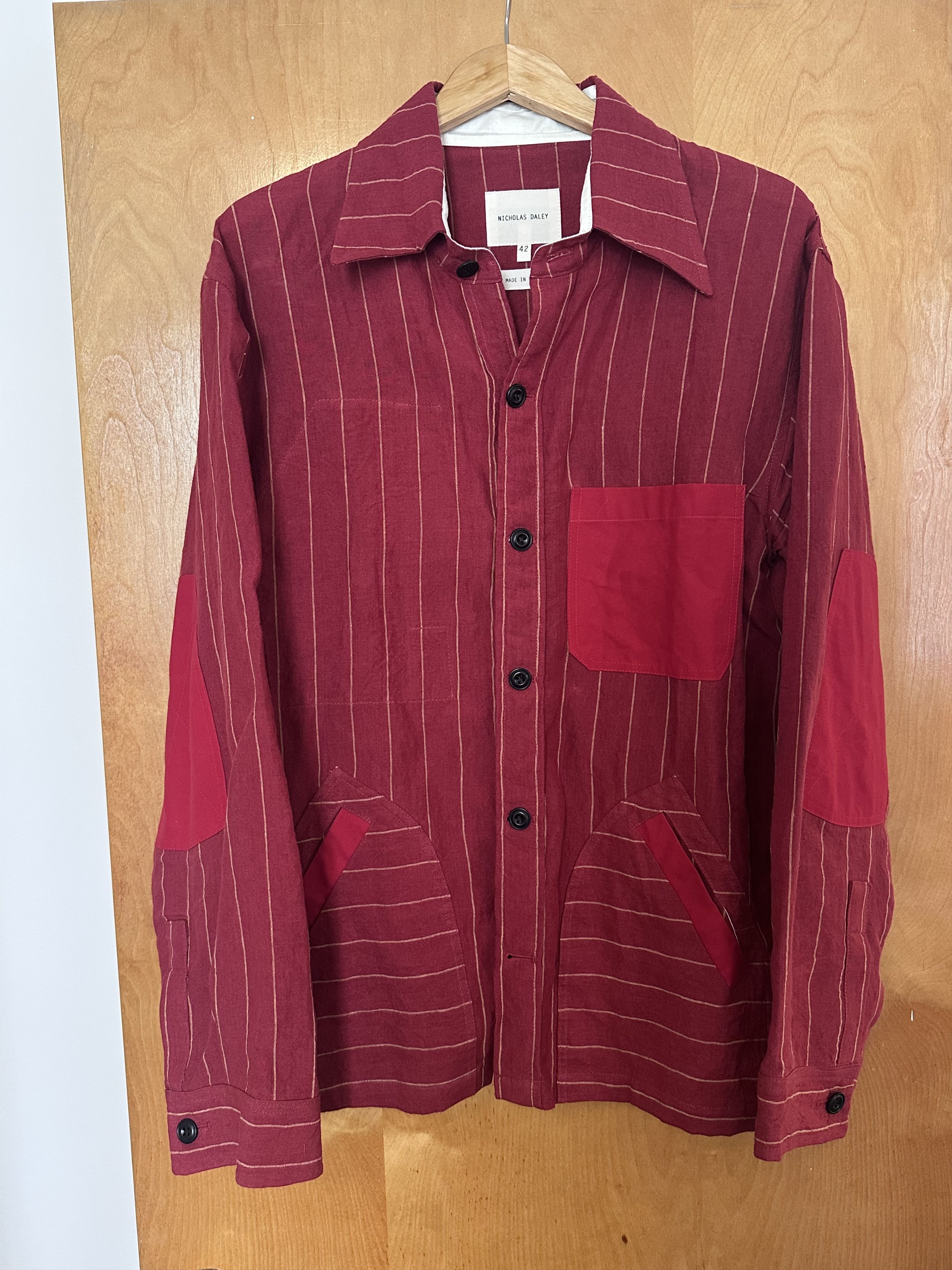 Nicholas Daley Nicholas Daley Patchwork Pinstriped Shirt Jacket Size US XL / EU 56 / 4 - 1 Thumbnail