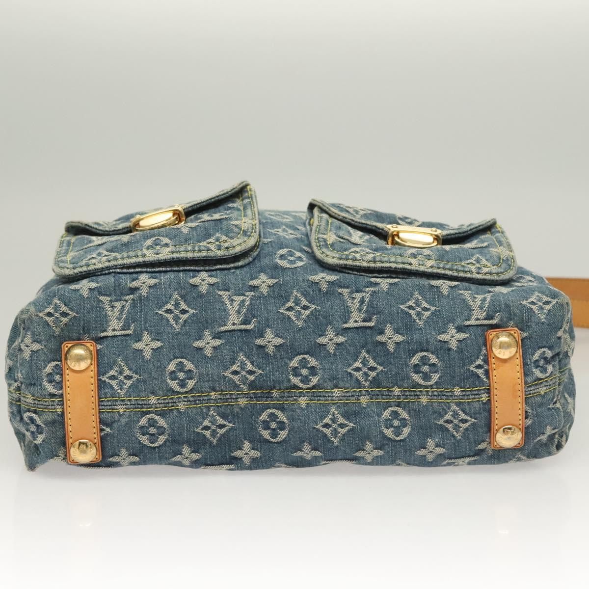 Louis Vuitton LOUIS VUITTON Monogram Denim Buggy GM Shoulder Bag Blue Size ONE SIZE - 9 Thumbnail
