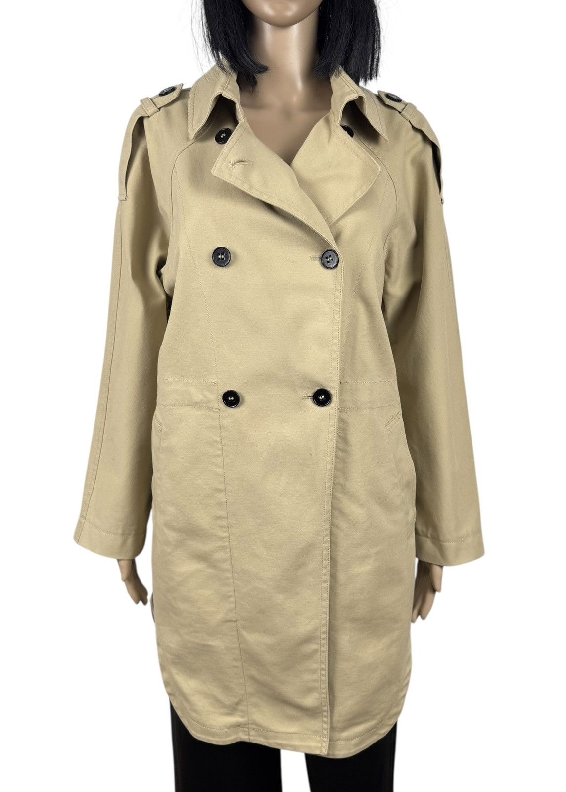 Maje Maje E19Garcon Oversized Beige Trench Coat Cotton size 36 Size XS / US 0-2 / IT 36-38 - 3 Thumbnail