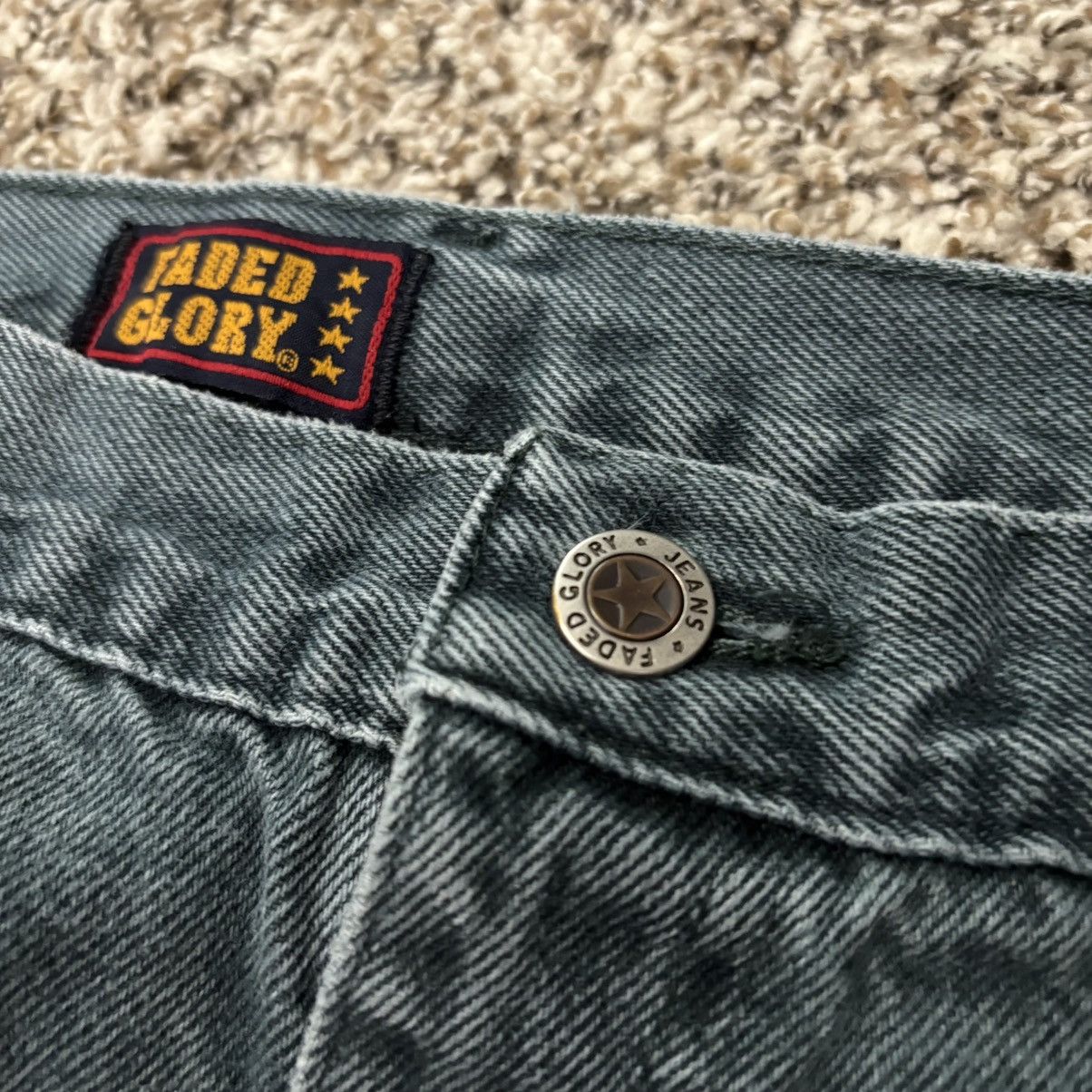 Faded Glory Vintage 1990s Green Denim Faded Glory Jeans Size US 35 - 4 Thumbnail