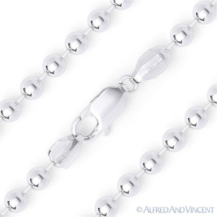 Other 5mm Polished Ball Bead Link Italian Chain Bracelet Size 7" Size ONE SIZE - 1 Thumbnail
