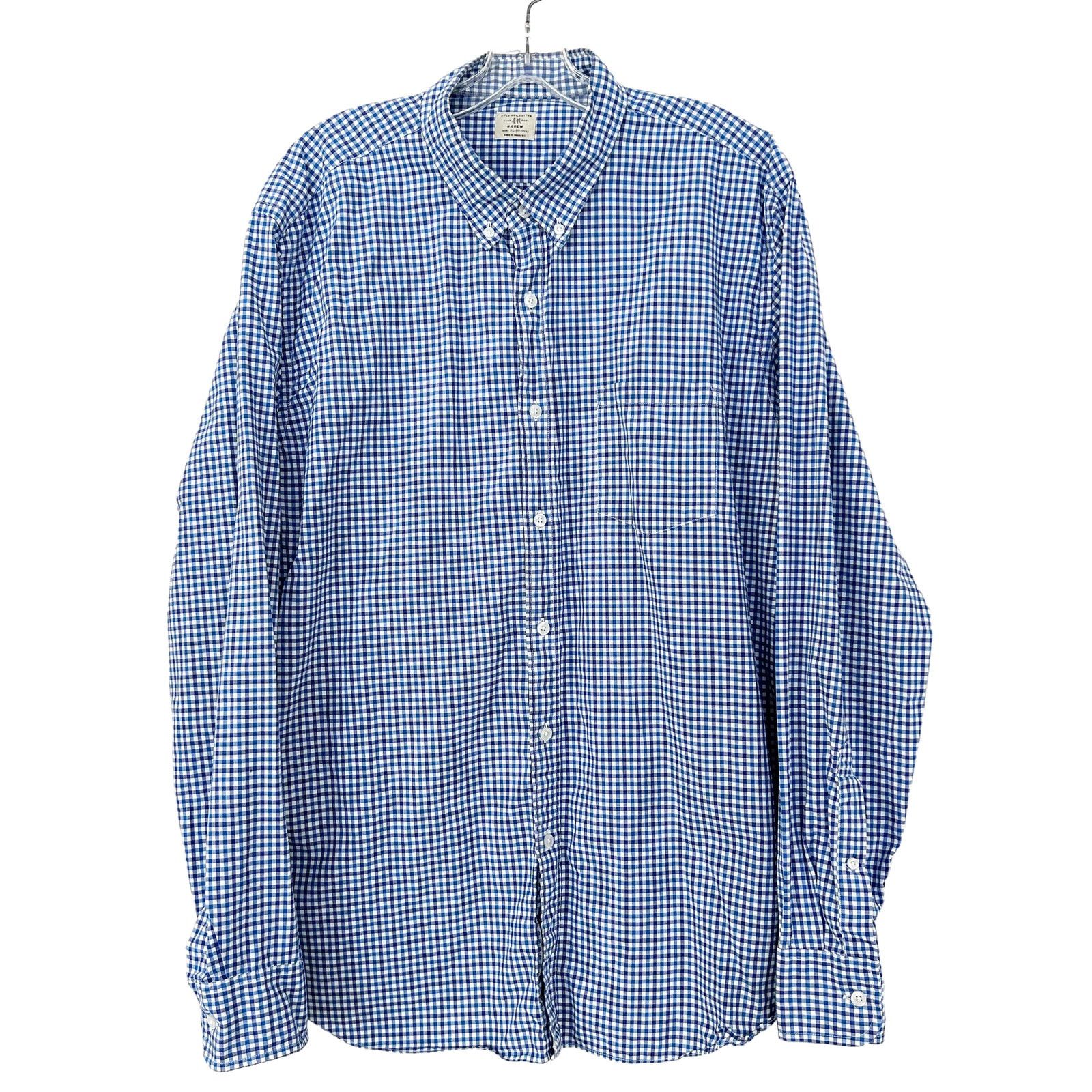 J.Crew J. Crew Blue White Plaid Long Sleeve Button Down Sz XL Size US XL / EU 56 / 4 - 5 Thumbnail