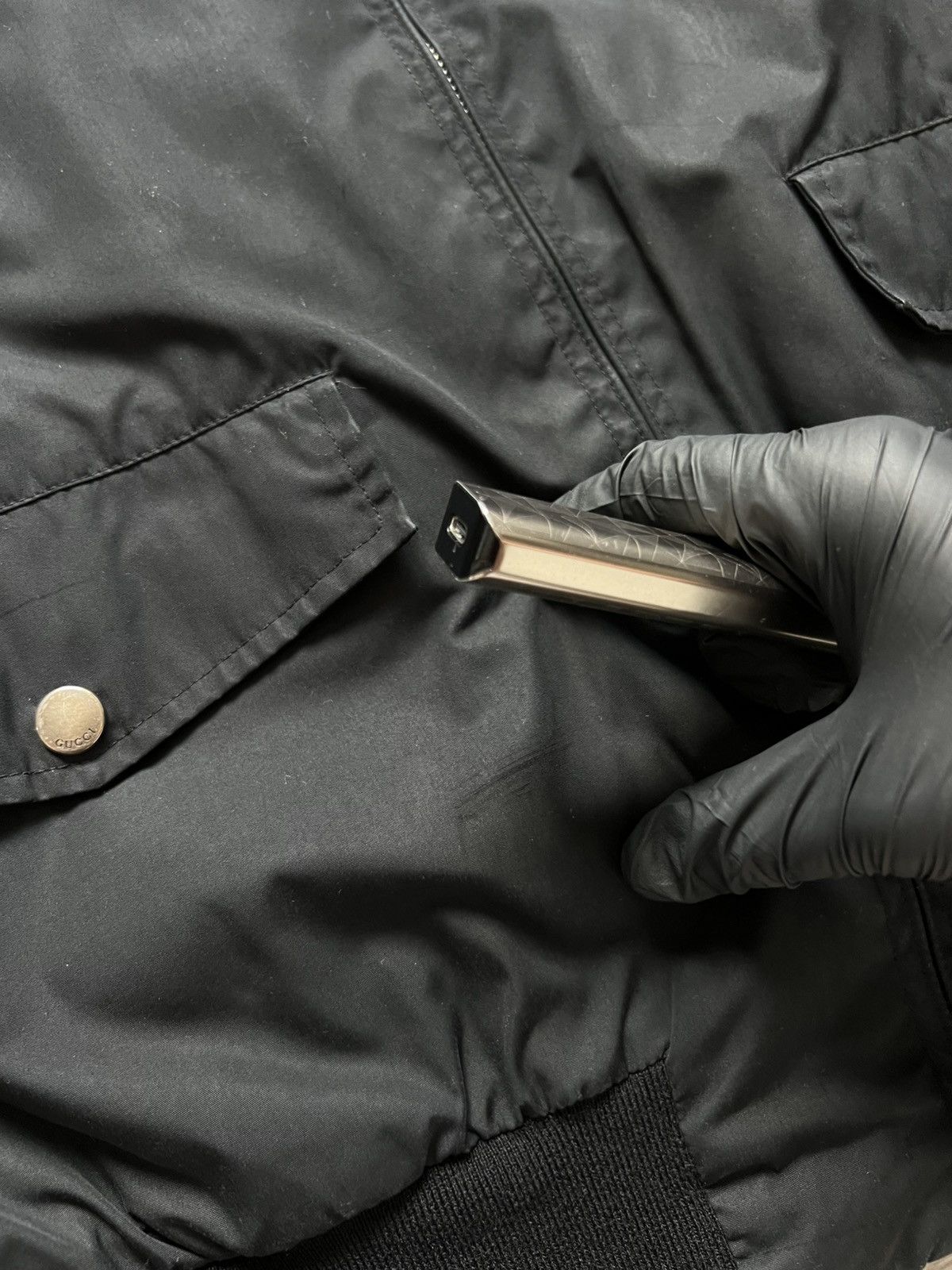 Gucci Gucci Bomber Jacket Leather Sleeve Rare Old Money Size US L / EU 52-54 / 3 - 10 Thumbnail