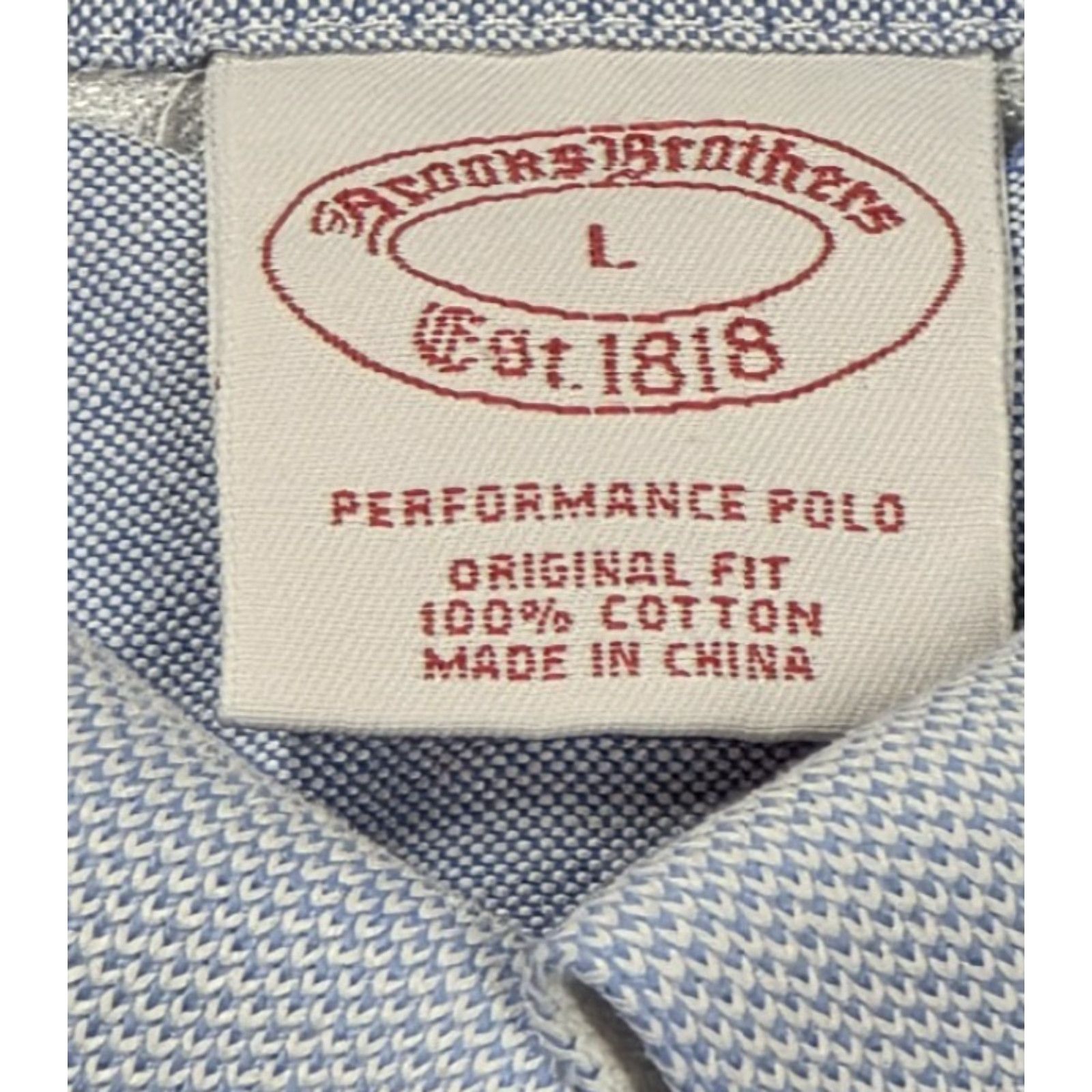 Brooks Brothers Brooks Brothers Polo Short Sleeve Blue White Mens L Performance Golden Fleece Size US L / EU 52-54 / 3 - 7 Thumbnail