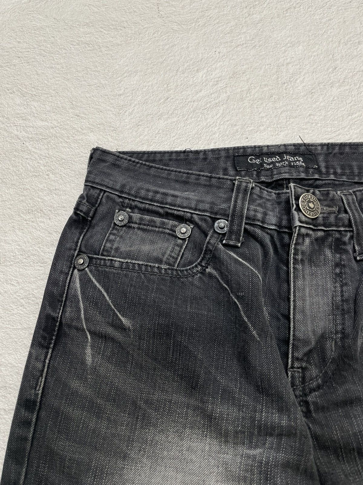 Japanese Brand 2000s Get Used Washed Black Denim Size US 27 - 5 Thumbnail