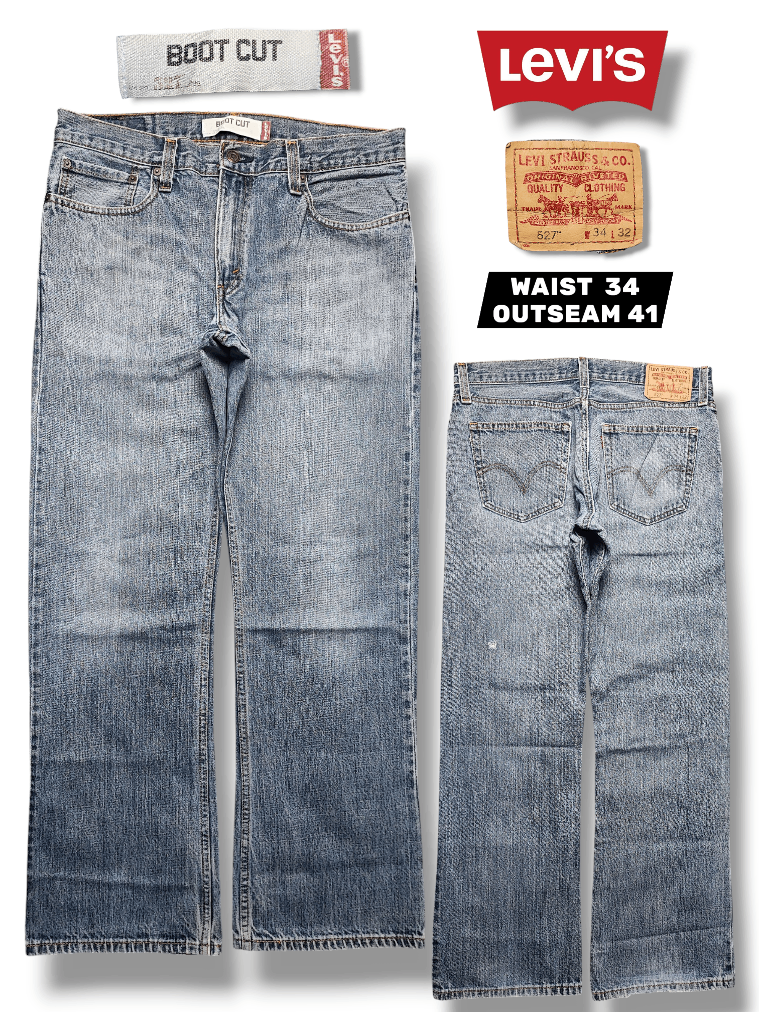 Levi's Levi's 527 Slim Bootcut Marbled Wash Y2K Skater Flare W34X31 Size US 34 / EU 50 - 1 Thumbnail