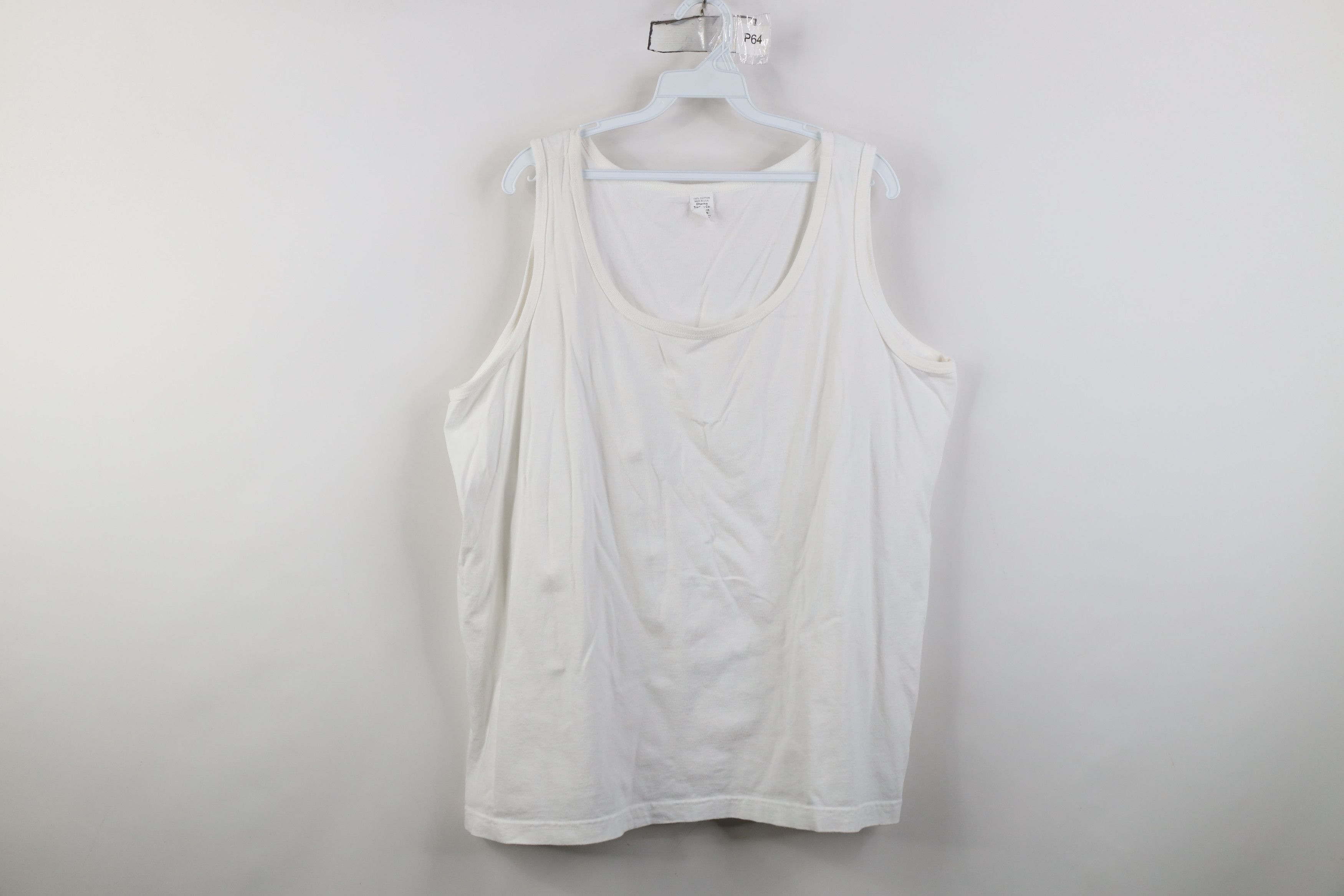 Vintage Vintage 90s Streetwear Cotton Tank Top T-Shirt White USA Size US XXL / EU 58 / 5 - 1 Thumbnail