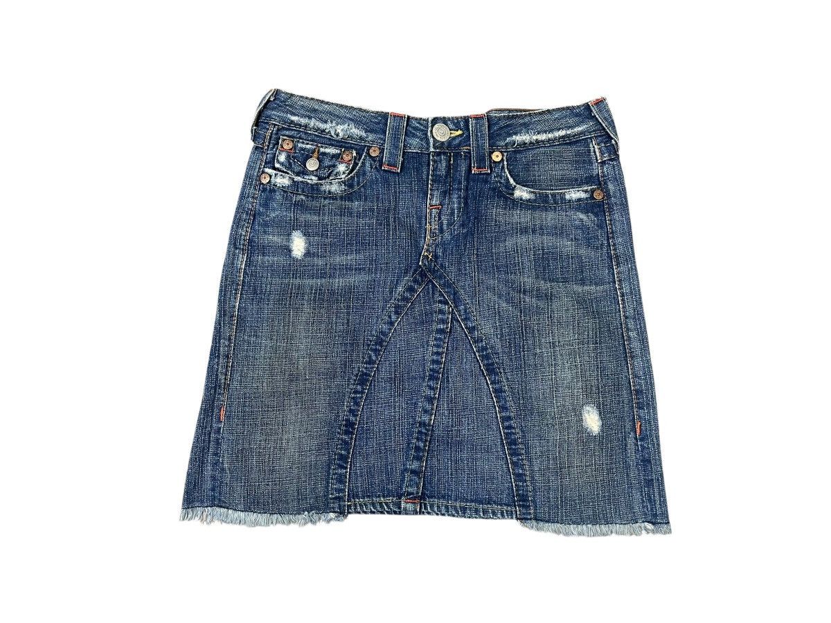 True Religion Vintage True Religion Distressed Mini Skirt Streetwear Size 26" / US 2 / IT 38 - 1 Thumbnail