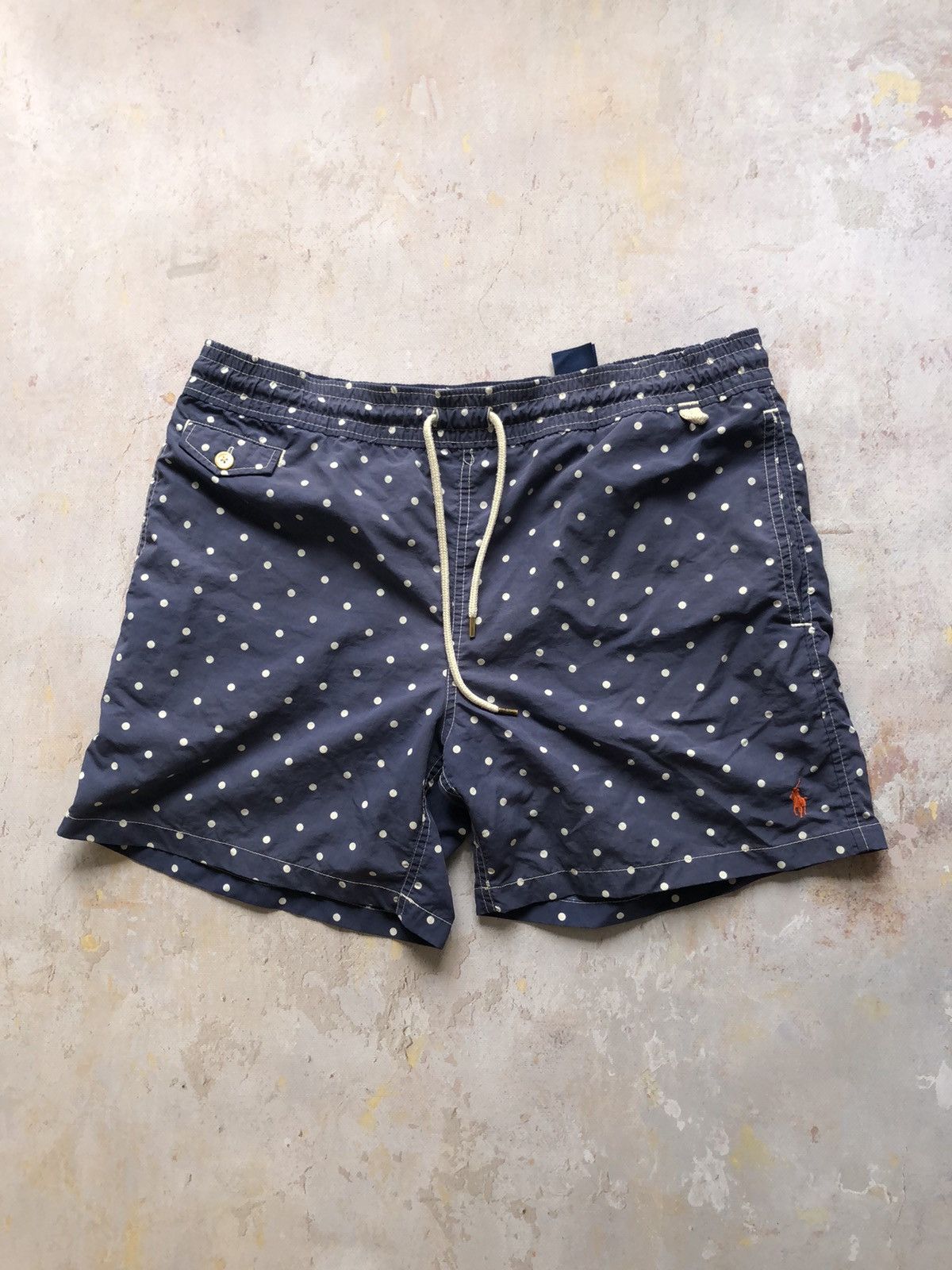 Designer Polo Ralph Lauren men's swimming shorts polka dots old money Size US 32 / EU 48 - 1 Thumbnail