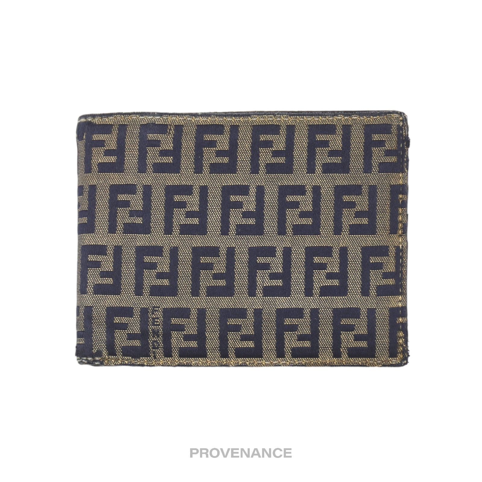 Fendi 🔴 Fendi Bifold Wallet - Micro FF Zucca Canvas Navy Size ONE SIZE - 1 Thumbnail
